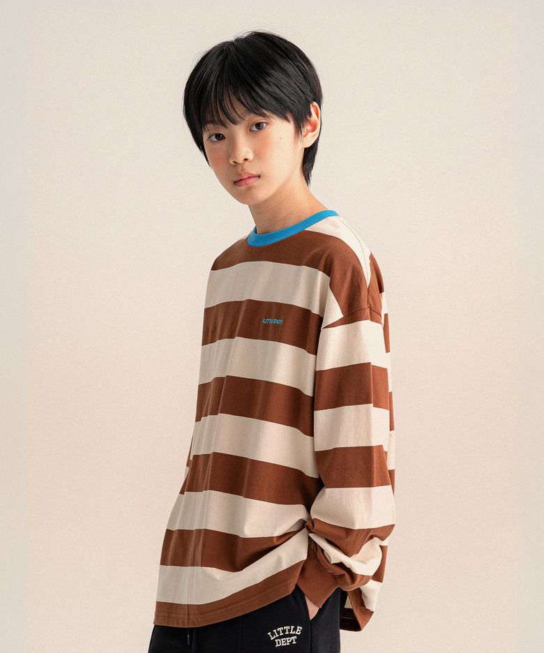 런 스트라이프 티셔츠 Brown