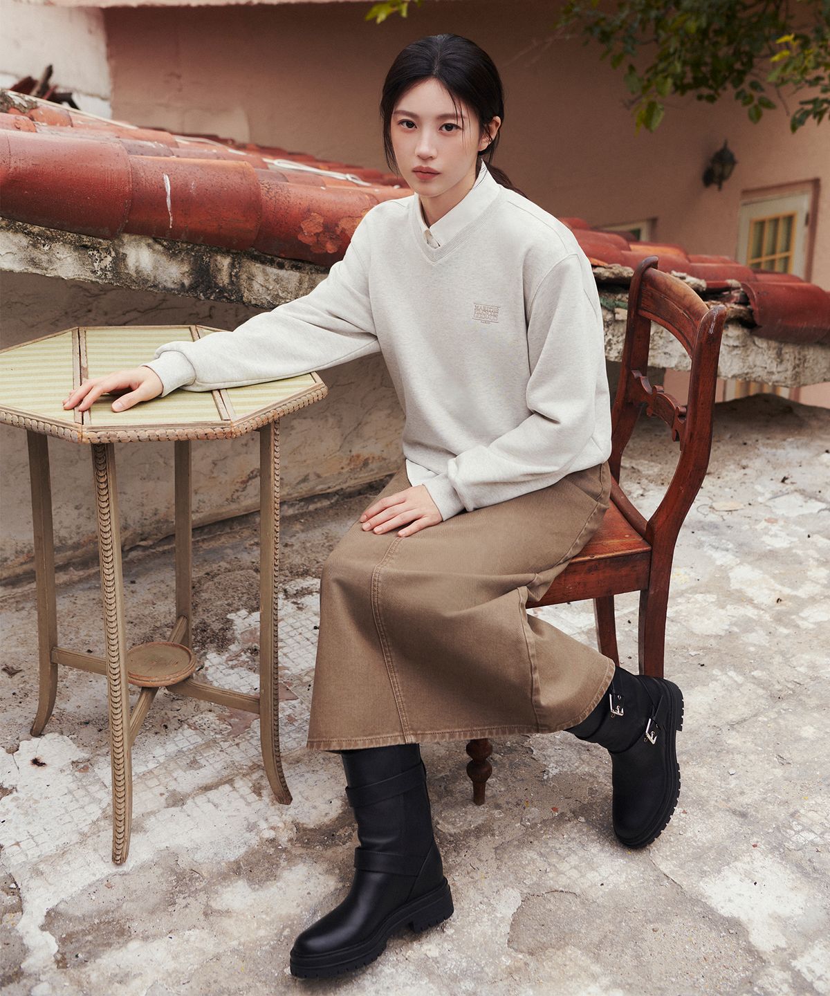 마리떼 프랑소와 저버(MARITHÉ + FRANҪOIS GIRBAUD) W MAXI DENIM SKIRT brown