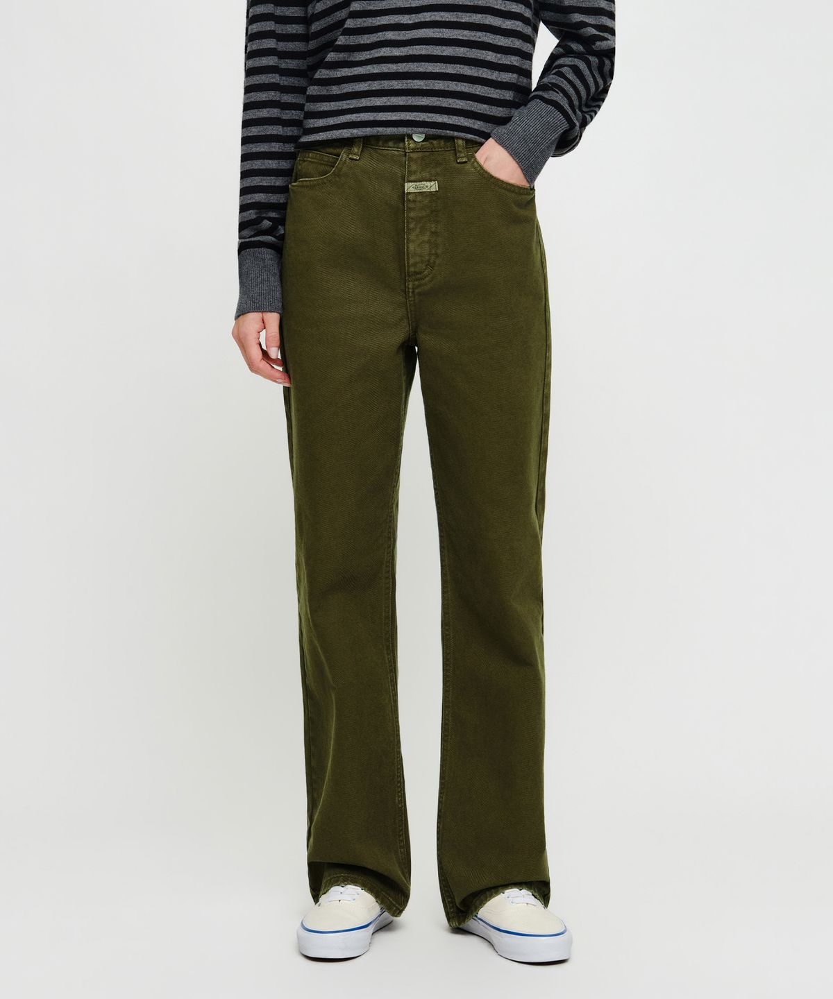 마리떼 프랑소와 저버(MARITHÉ + FRANҪOIS GIRBAUD) W STRAIGHT DENIM PANTS olive