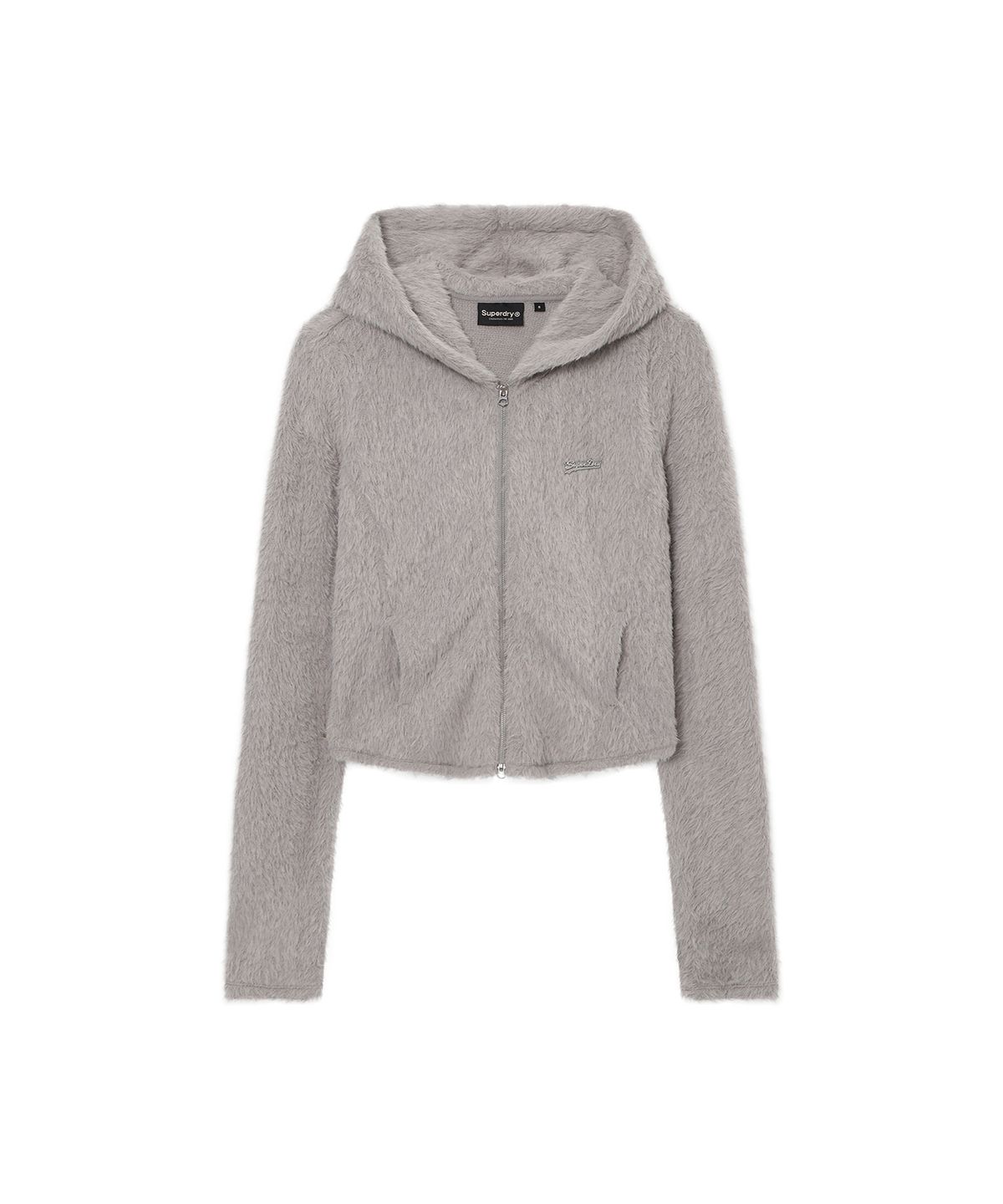 슈퍼드라이(SUPERDRY) 우먼스 퍼 텍스처드 집업 그레이 SDFJWFQ11GRY