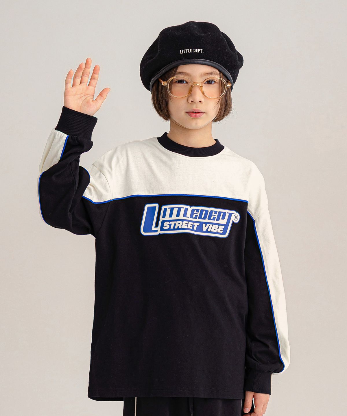 리틀뎁(LITTLE DEPT) 스포티 트랙 티셔츠 Black