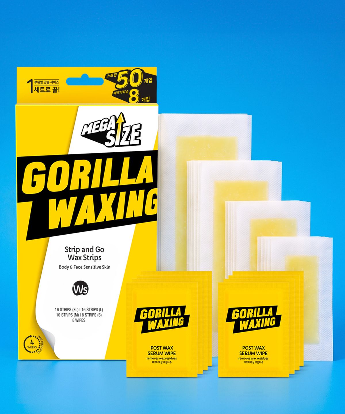 고릴라왁싱(GORILLA WAXING) 메가 스트립앤고 왁싱 스트립 & 세럼 50매