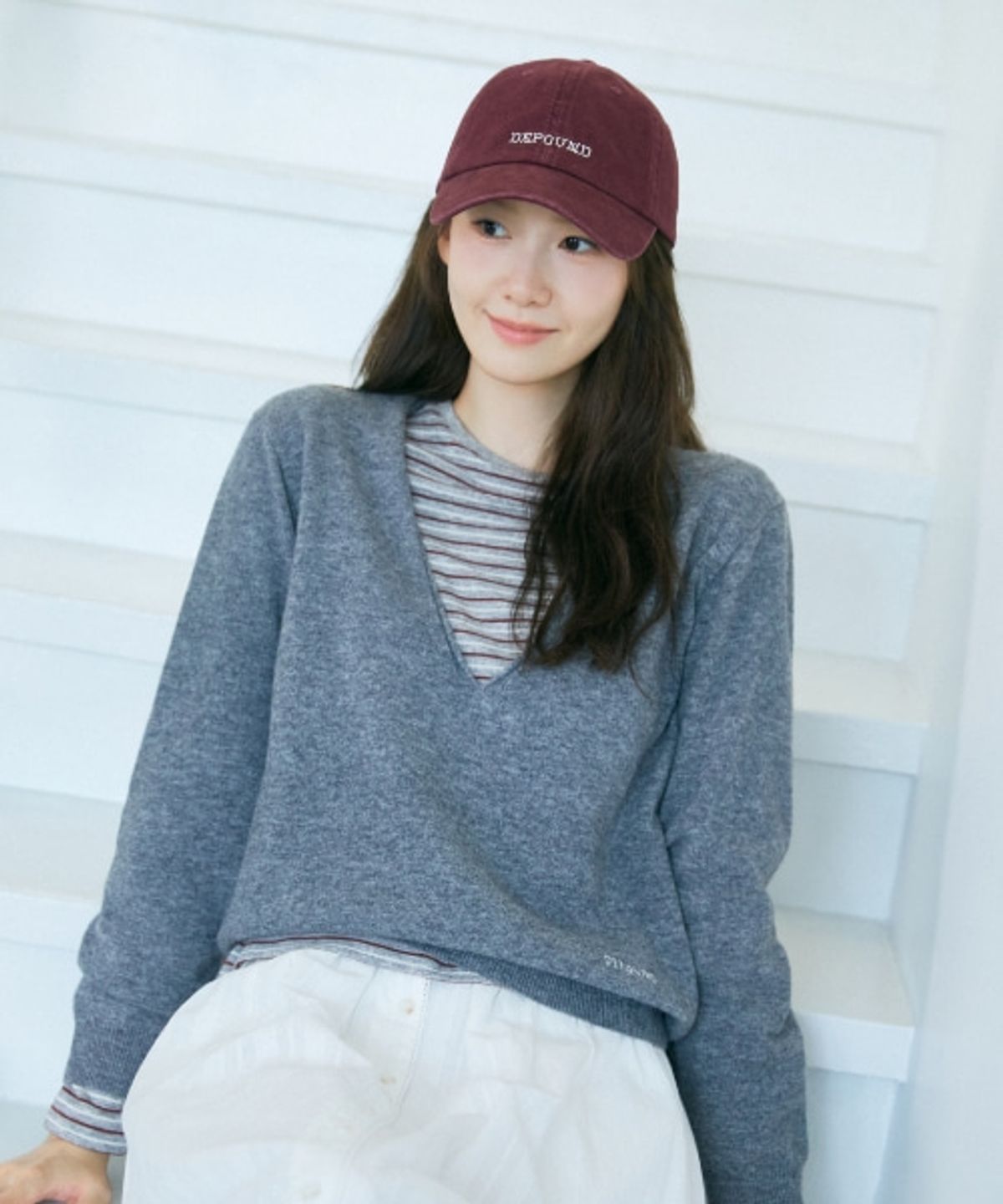 드파운드(DEPOUND) 울 딥 브이넥 풀오버 [멜란지 그레이]