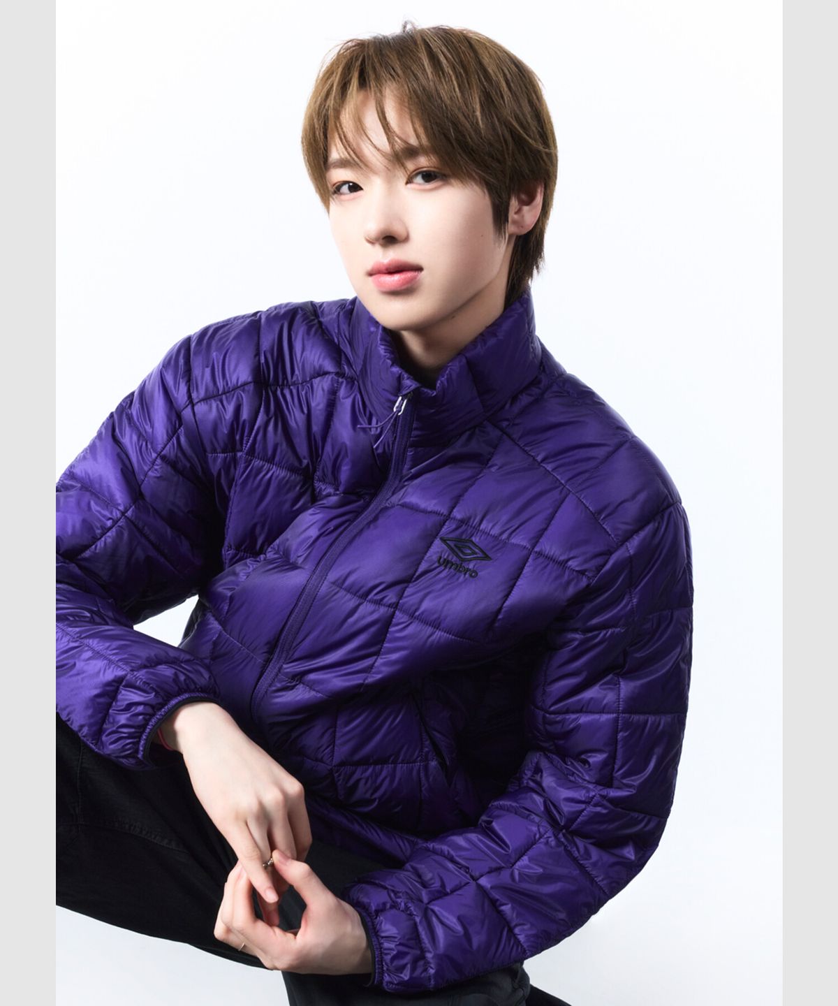 엄브로(UMBRO) 엑스레이 스탠넥 경량 패딩 자켓 퍼플 UR421CPJO3