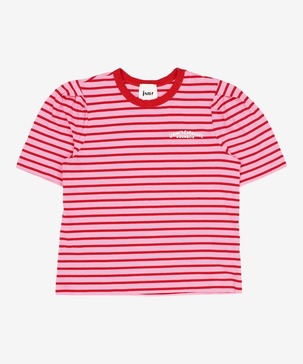 제이에스엔와이(JSNY) In Dumbo Stripe Short Sleeve T-shirt Pink (JWTS2E905P2) 85-91-160