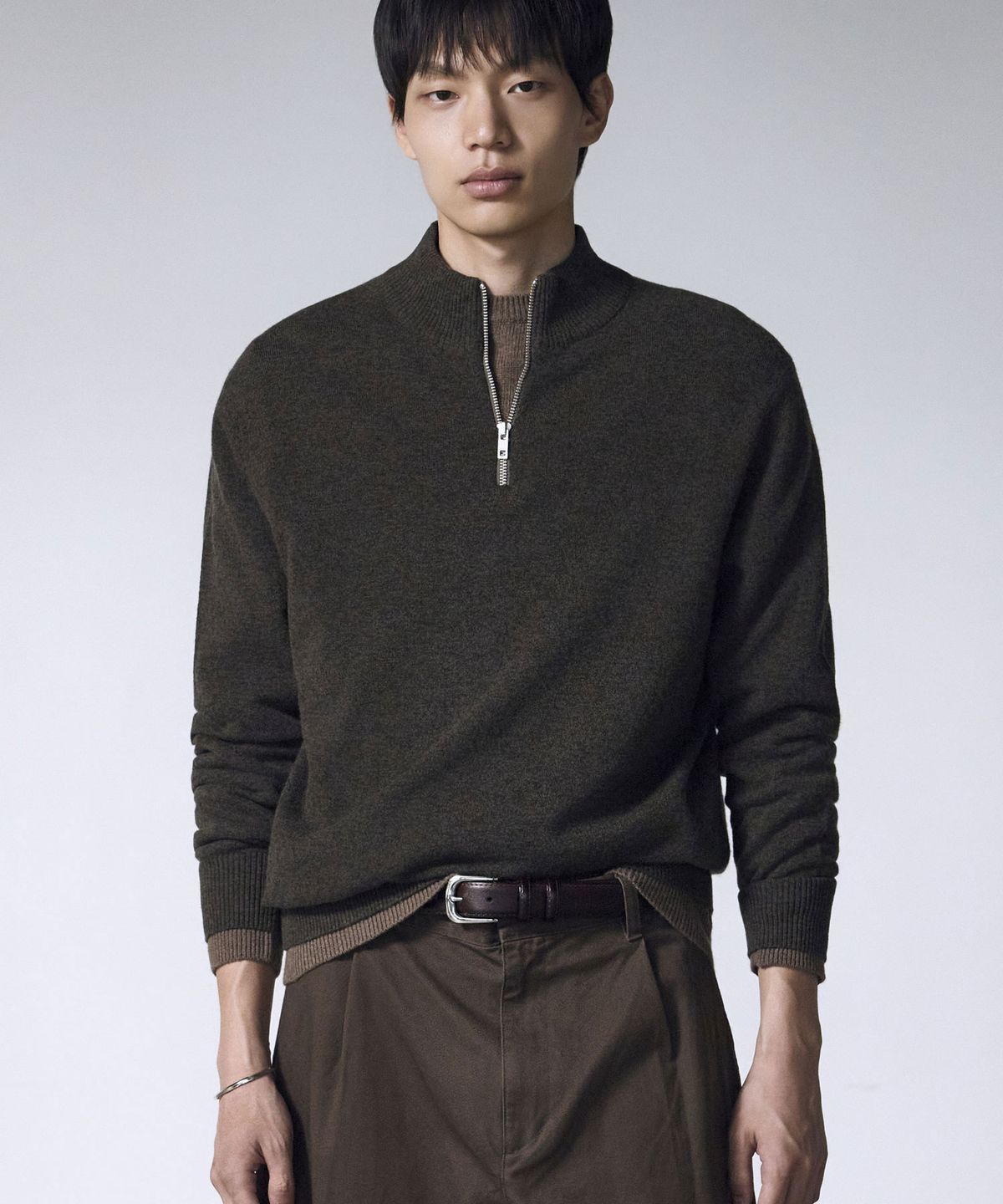 더니트컴퍼니(THEKNITCOMPANY) 울 캐시미어 하프 집업 스웨터 6color