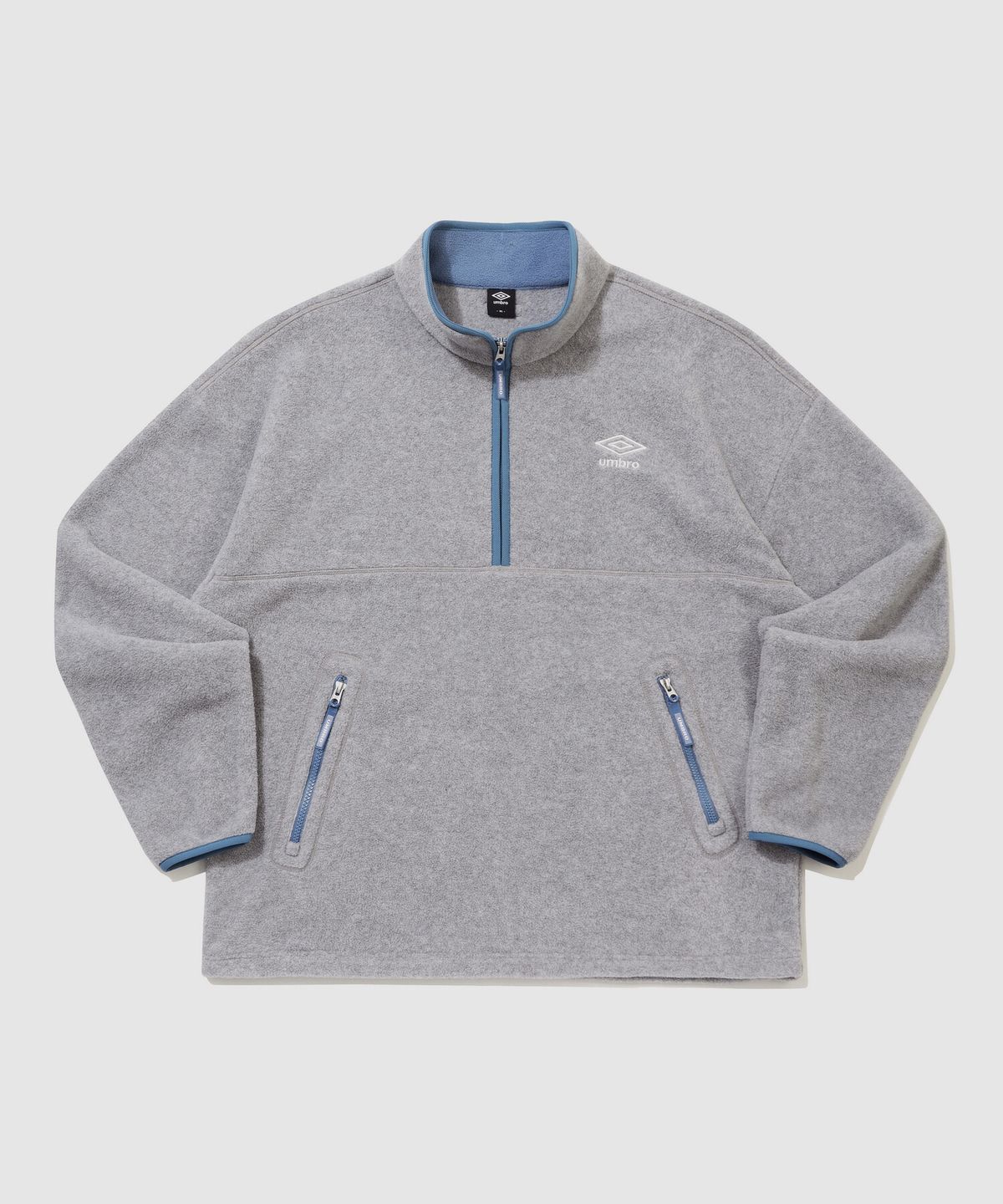 엄브로(UMBRO) 알파플리스 스탠넥 하프집업 라이트 그레이 UR423CFSN1