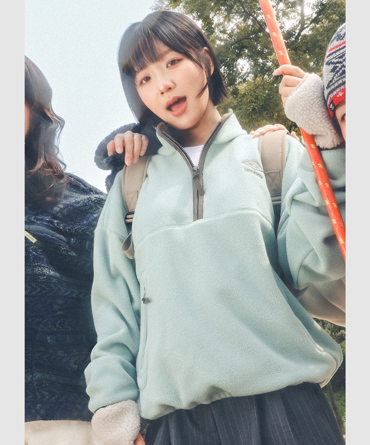 엄브로(UMBRO) 알파플리스 스탠넥 하프집업 민트 UR423CFSN1