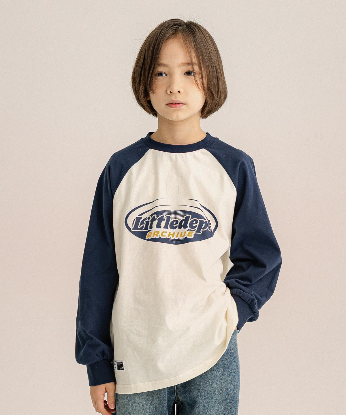 리틀뎁(LITTLE DEPT) 스웬 라글란 티셔츠 Navy