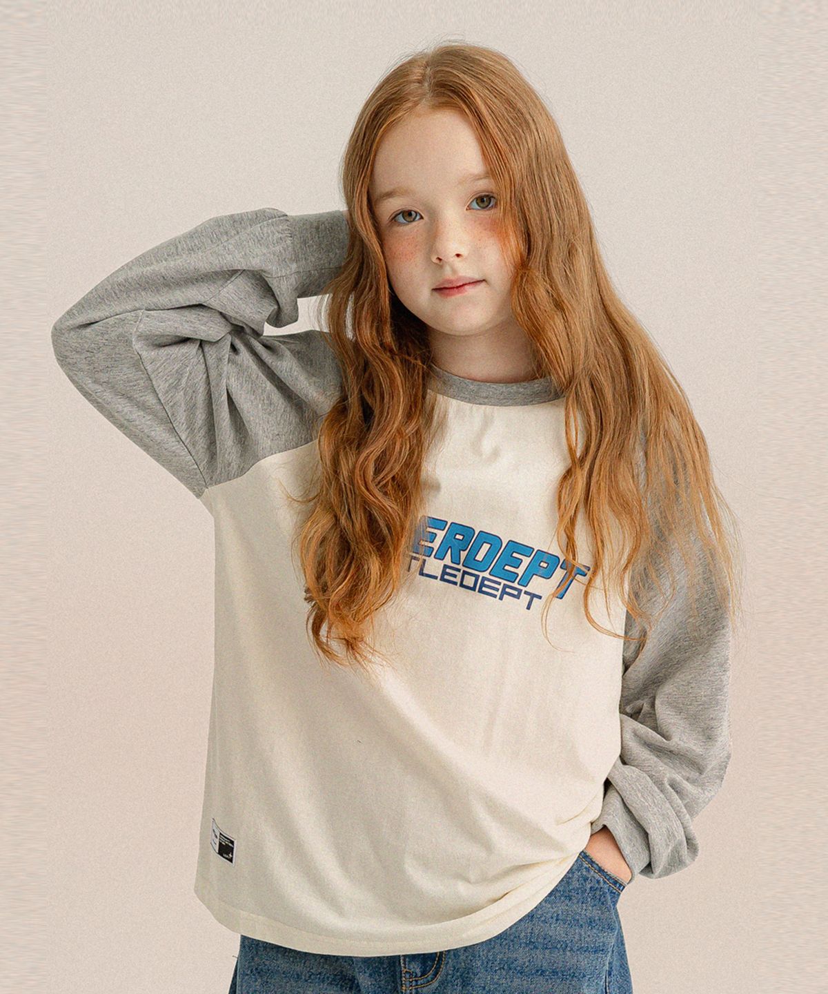 리틀뎁(LITTLE DEPT) 스웬 라글란 티셔츠 Grey