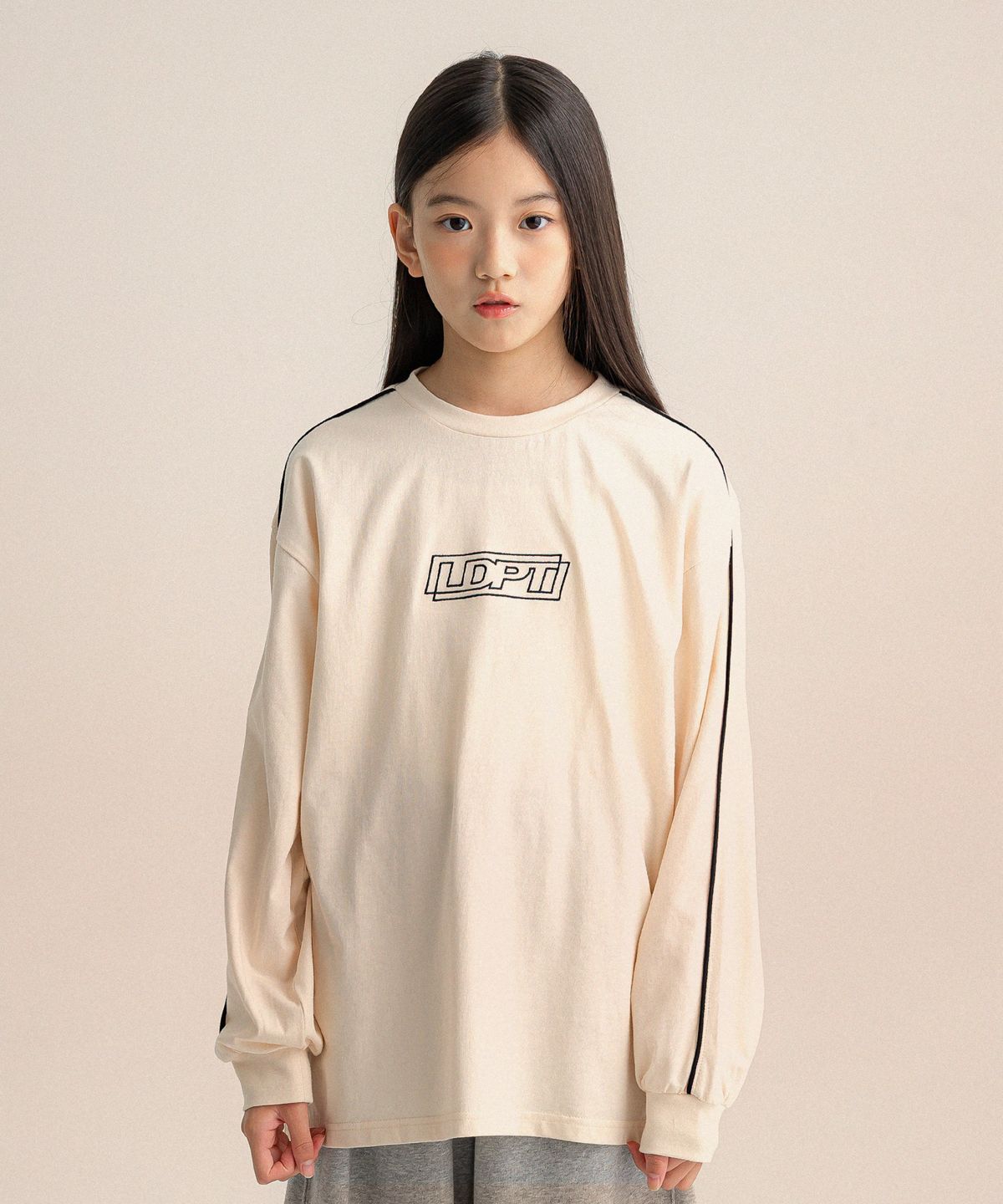 리틀뎁(LITTLE DEPT) 더블 포인트 티셔츠 Ivory