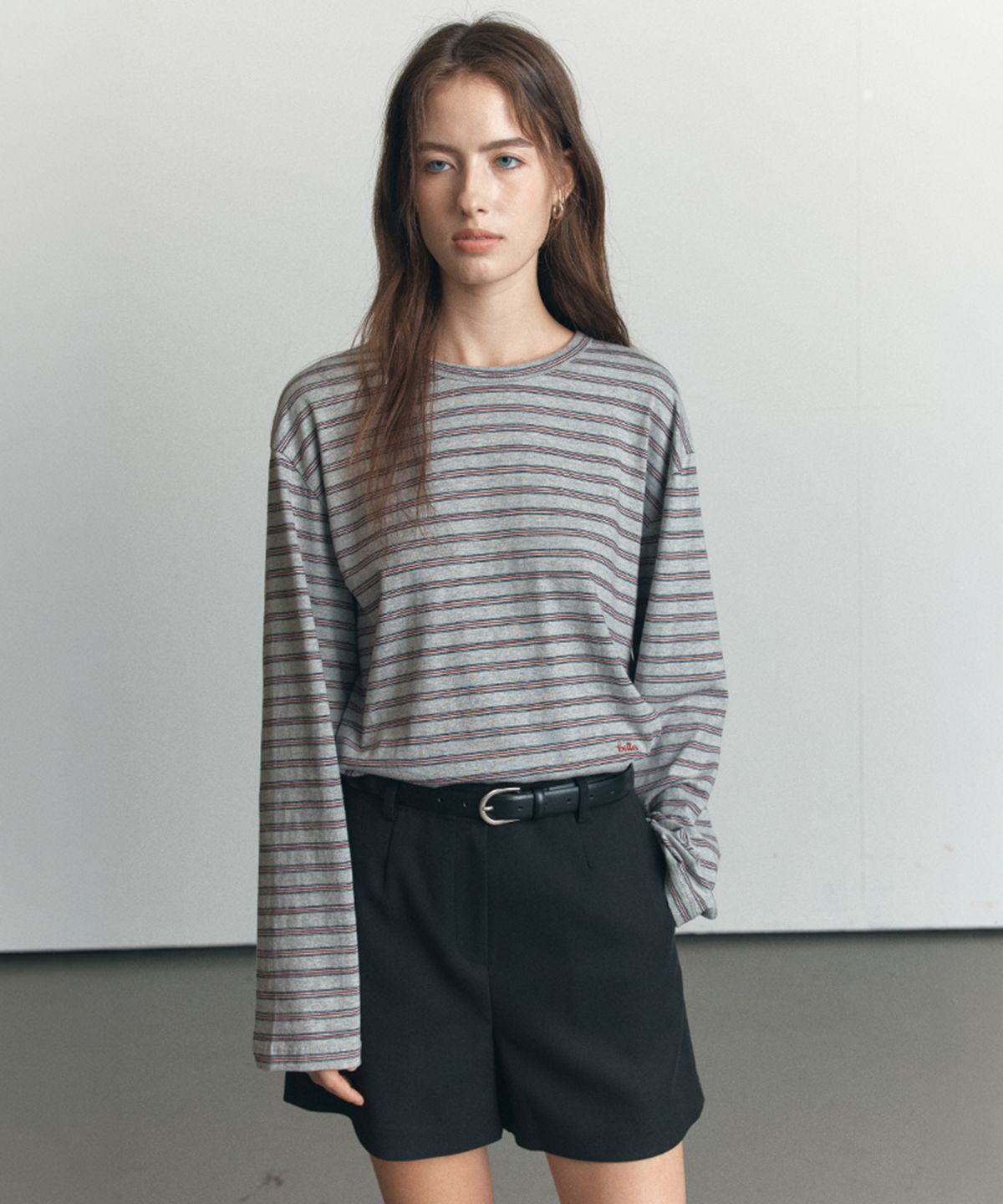 노운베러(KNOWNBETTER) Stripe point long sleeve t-shirt [KNFW06TS23]_Gray
