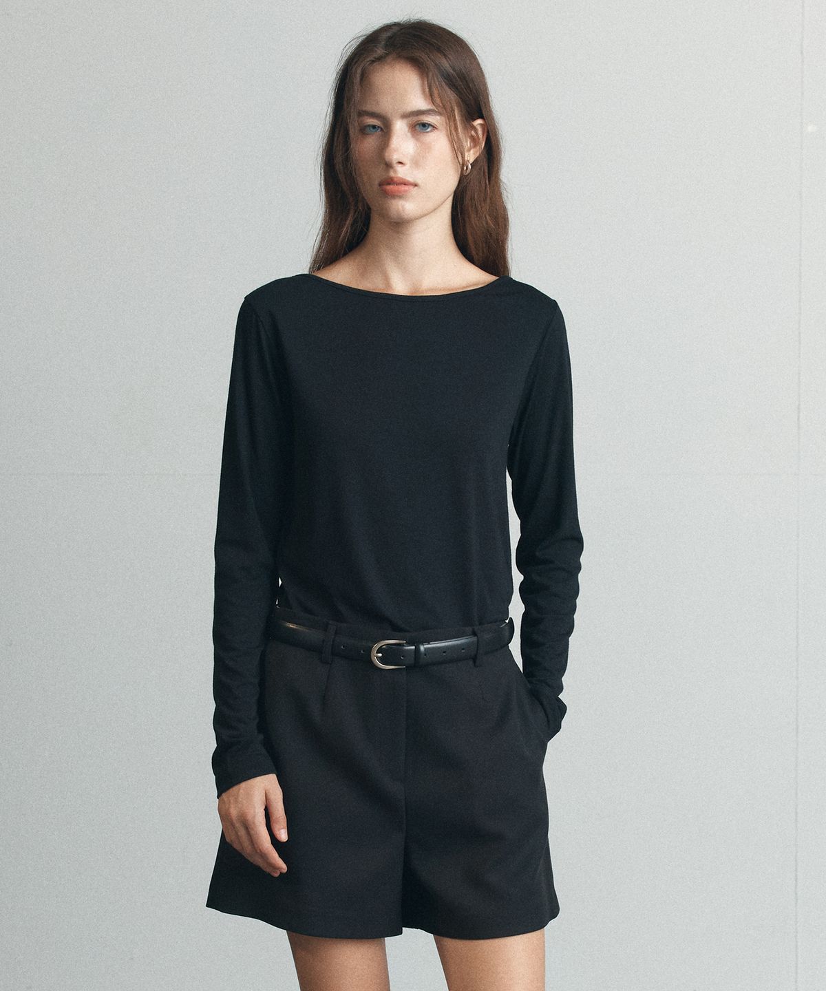 노운베러(KNOWNBETTER) Soft basic longsleeve T-shirt [KNFW06TS15]_Black