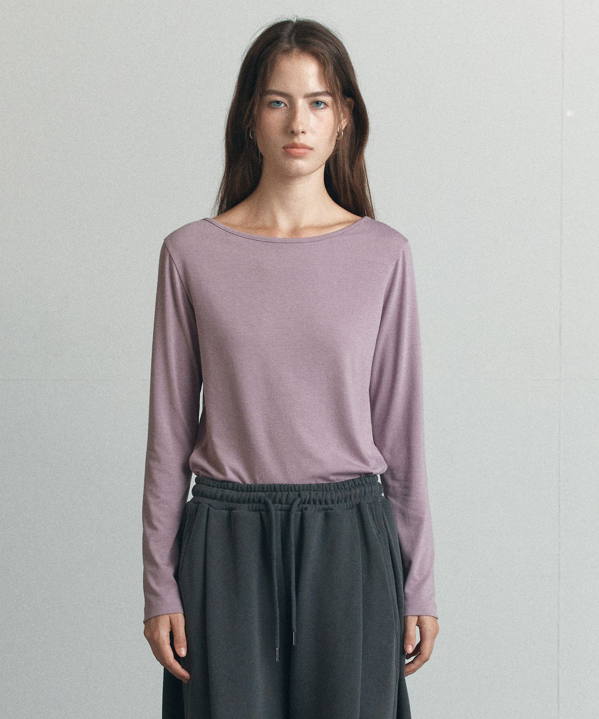 노운베러(KNOWNBETTER) Soft basic longsleeve T-shirt [KNFW06TS13]_Light purple