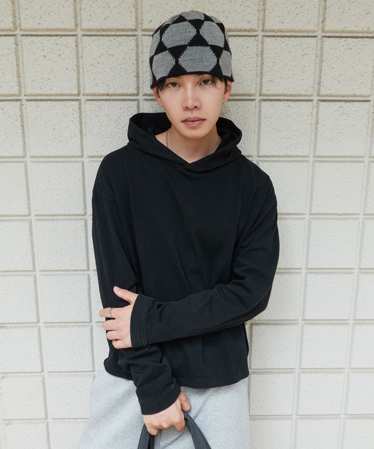 제로(XERO) 빈티지 슬립 크롭 후드 [블랙]