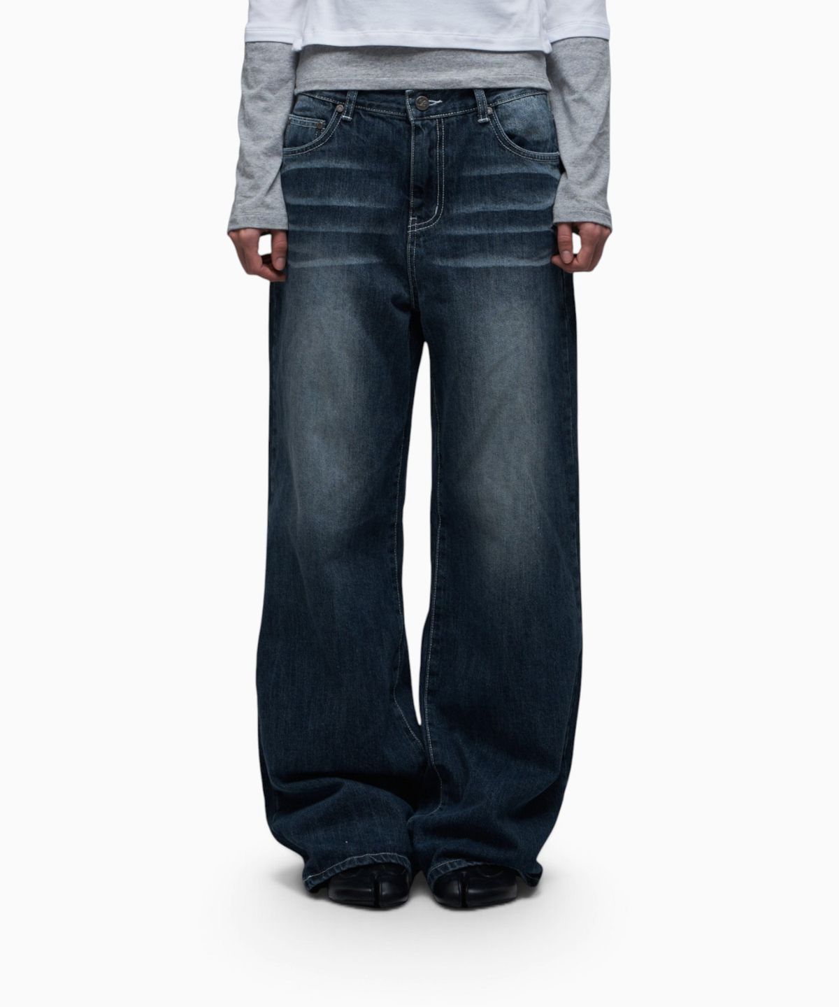 시너진(SYNERJYN) 201 CAT WASHING STRAIGHT JEANS DEEP BLUE