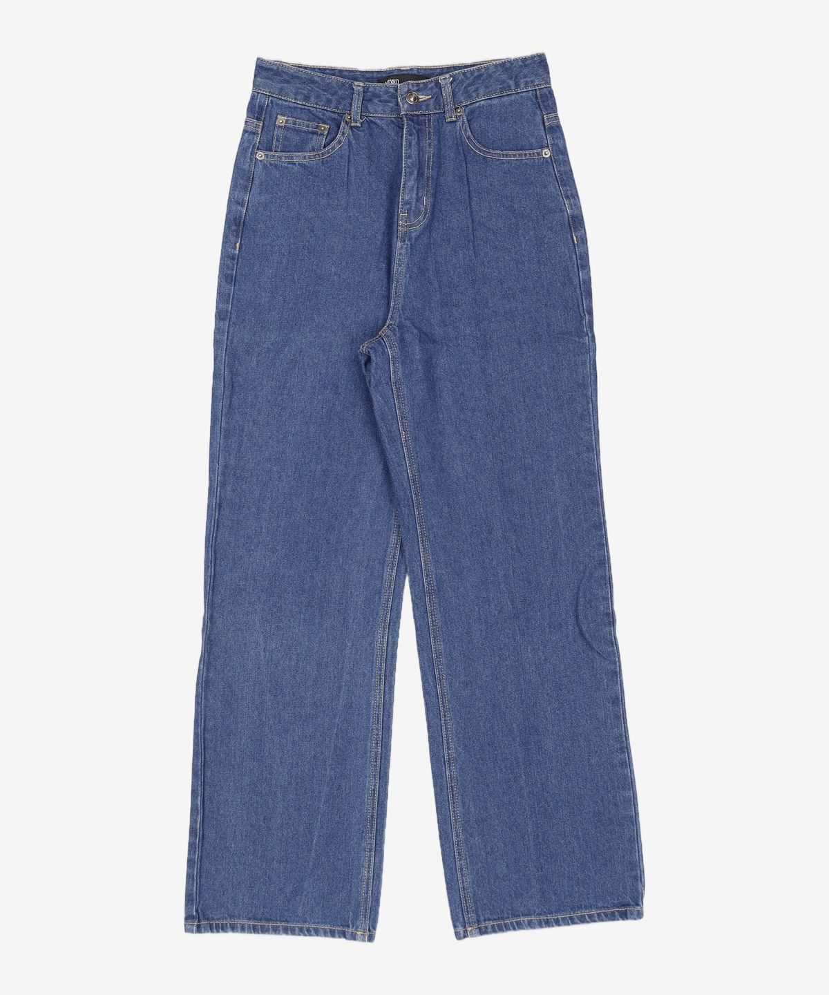 미쏘(MIXXO) 밑단말아박기 롱와이드핏 데님 MIWTJC807J 26