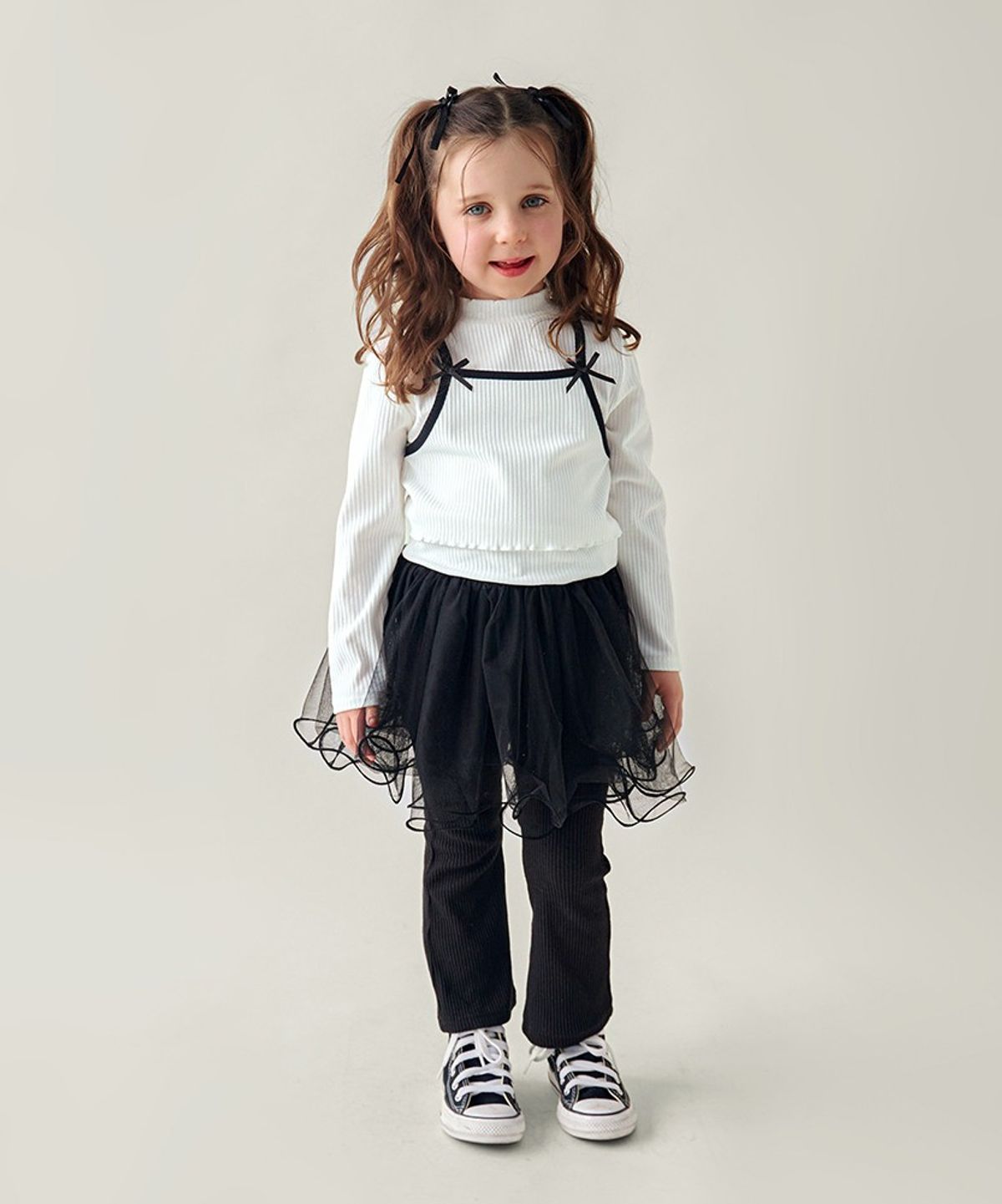 월튼키즈(WALTON KIDS) 골지뷔스티에레이어드티셔츠