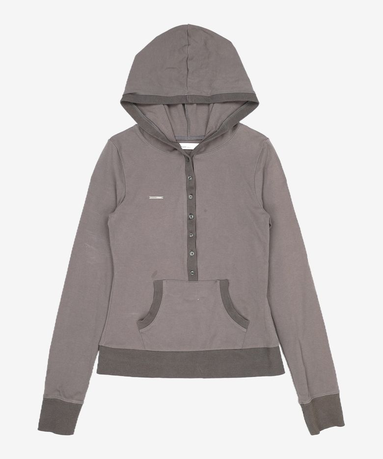 Fitted hoodie long sleeves CHARCOAL S