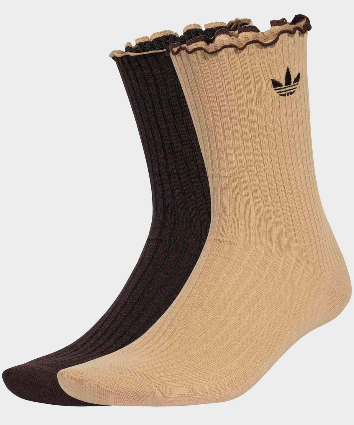 아디다스(ADIDAS) 러플 크루 삭스 2켤레 - 매직베이지:아우라커피 / KR4220