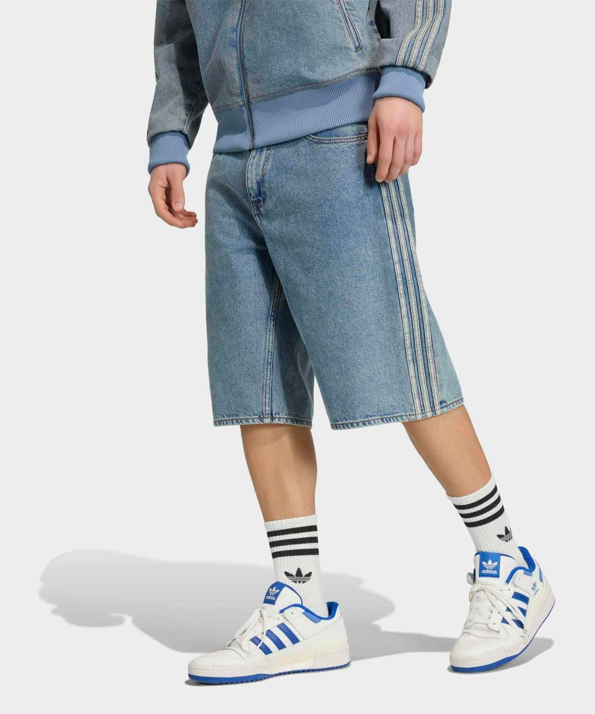 아디다스(ADIDAS) 파이어버드 데님 조츠 미드라이즈 스트레이트 레그 - 블루데님 / KS4975