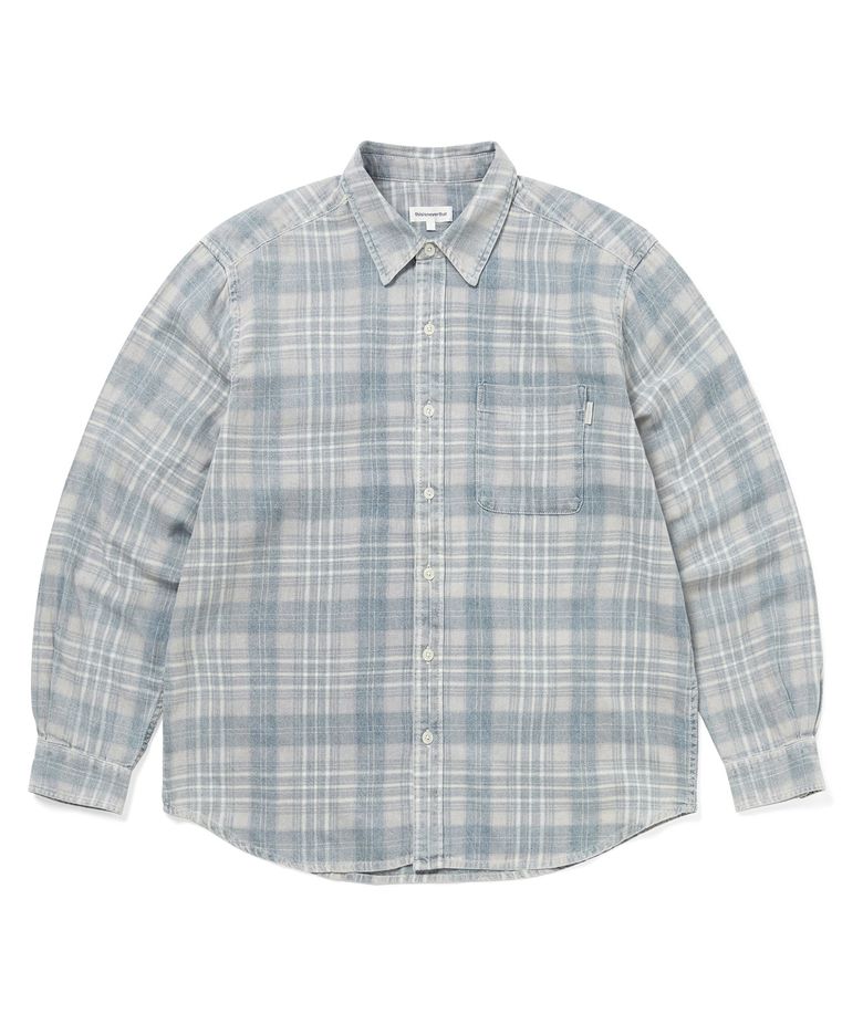 Washed Check Shirt Blue