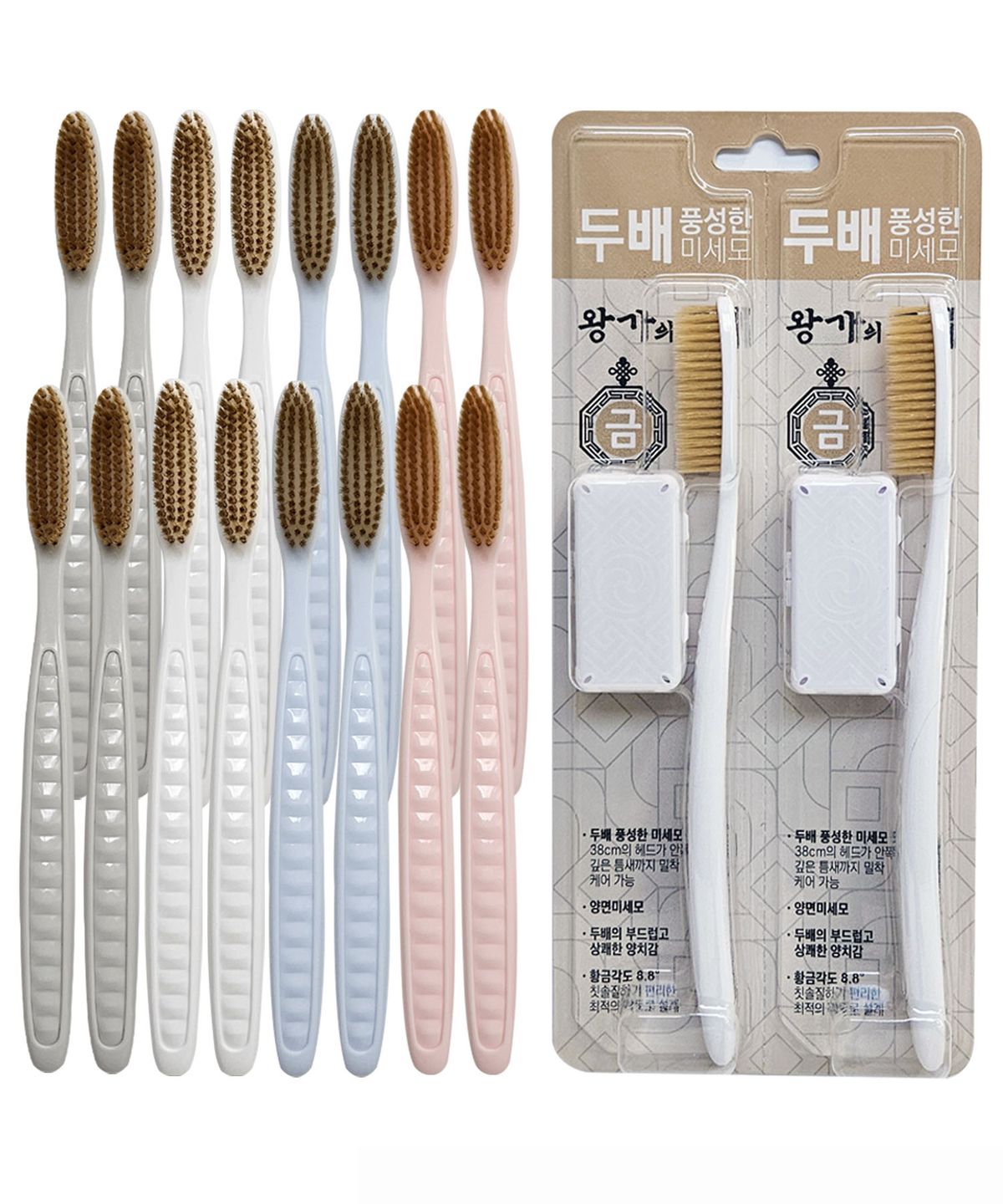 뷰티끄랩(BUTIQLAB) 왕가의후예 부드러운 이중미세모 골드 왕칫솔 16개입