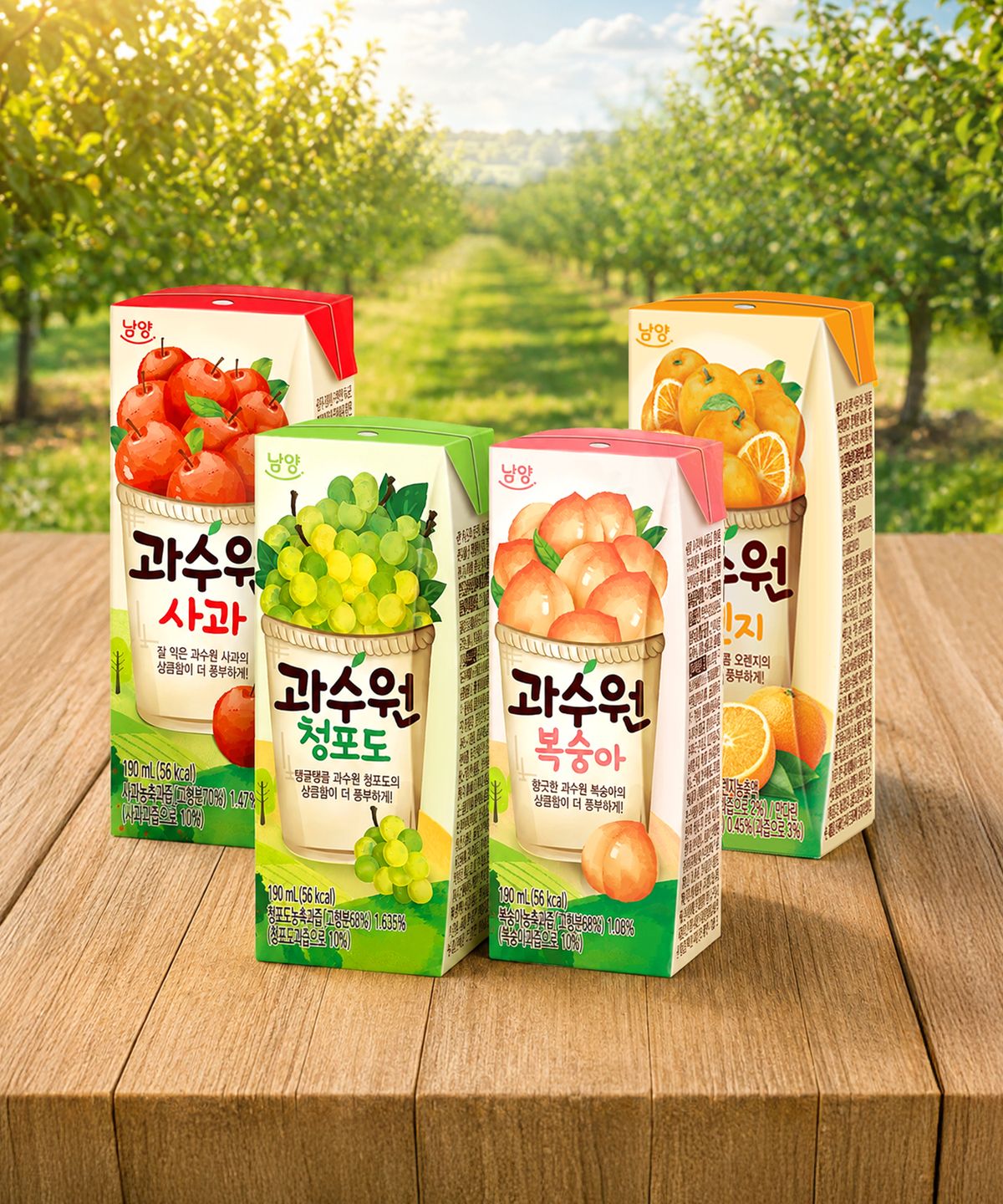 남양유업(NAMYANG) [24개] 과수원 190ml (사과/복숭아/청포도/오렌지) 중 택1
