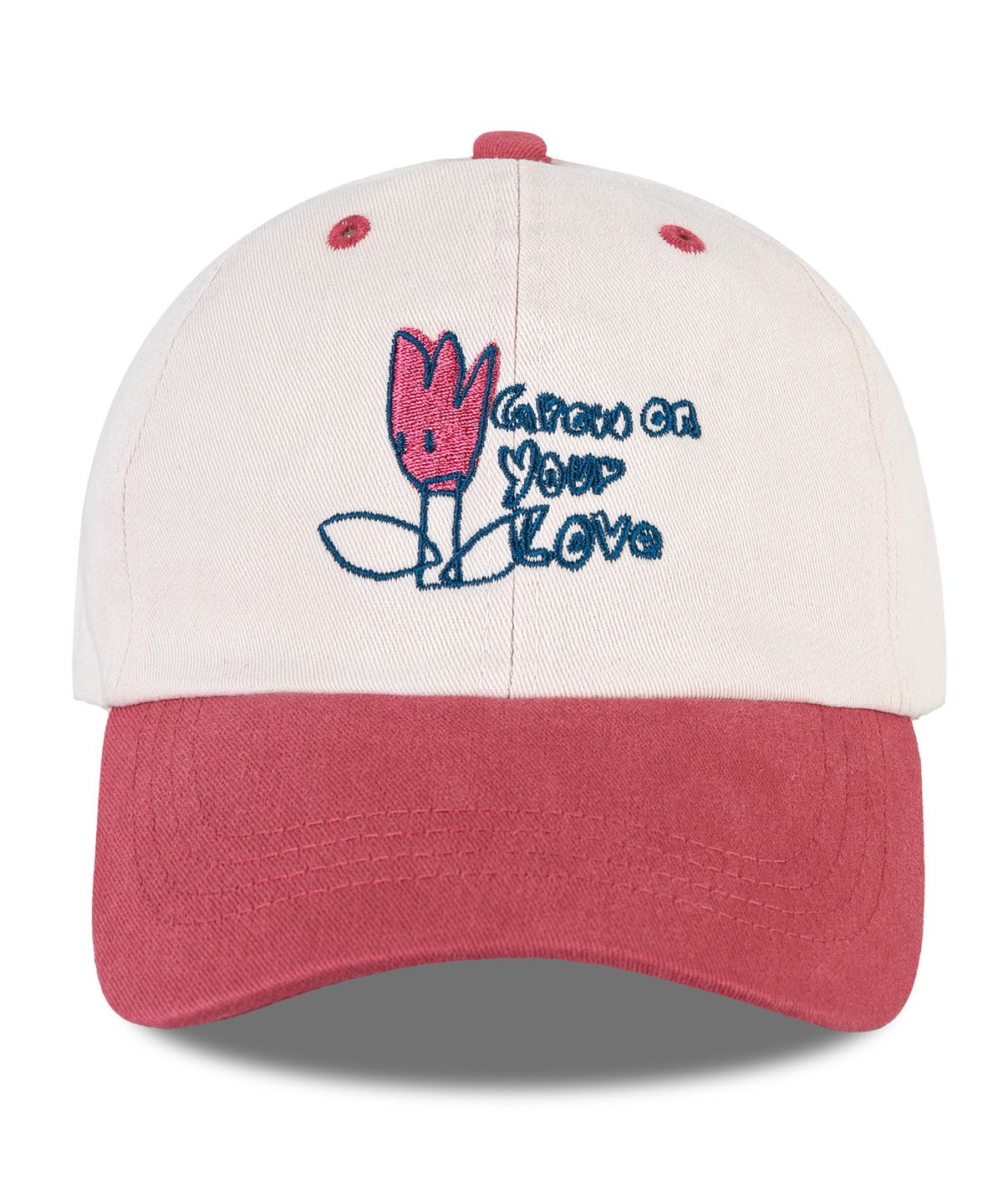 비치스앤 크림 키즈(BEACHESAND CREAM KIDS) 그로우 러브 투톤 볼캡-핑크(Grow love shop two-tone Ball Cap)