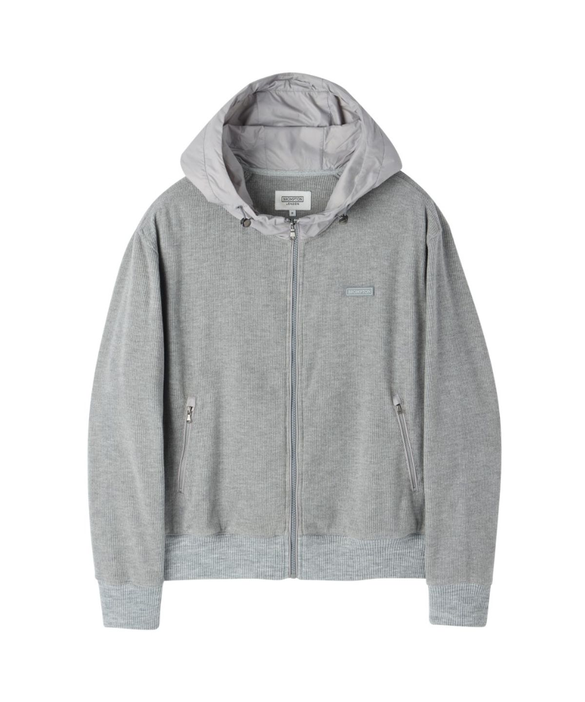 브롬톤 런던(BROMPTON LONDON) W CORDUROY HOODED ZIP-UP - M/GREY (P263WFT165)