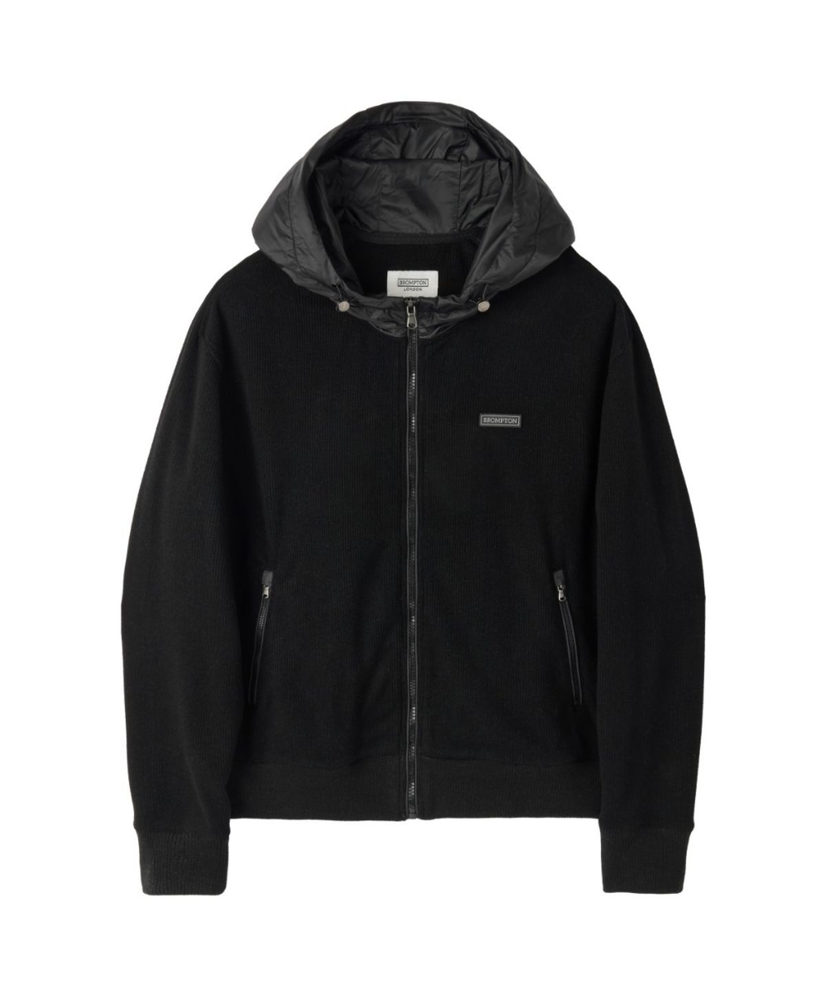 브롬톤 런던(BROMPTON LONDON) W CORDUROY HOODED ZIP-UP - BLACK (P263WFT165)