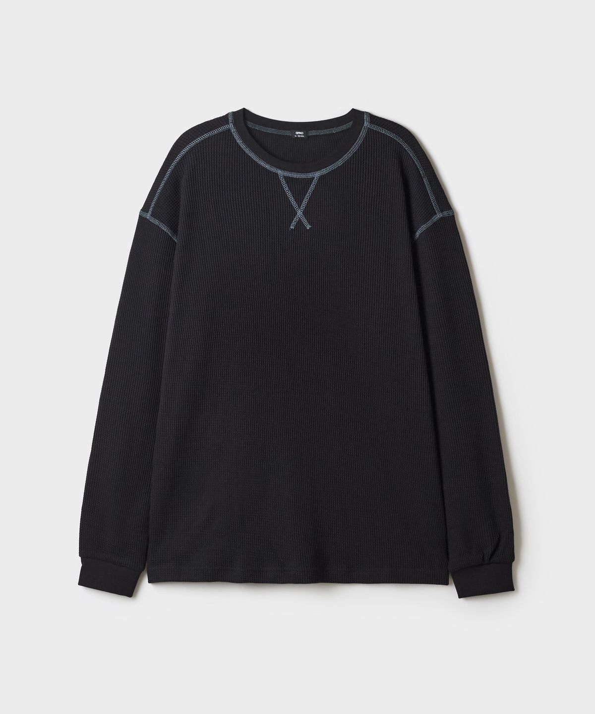 스파오(SPAO) 와플 배색 스티치 긴팔티_SPLWG49C63