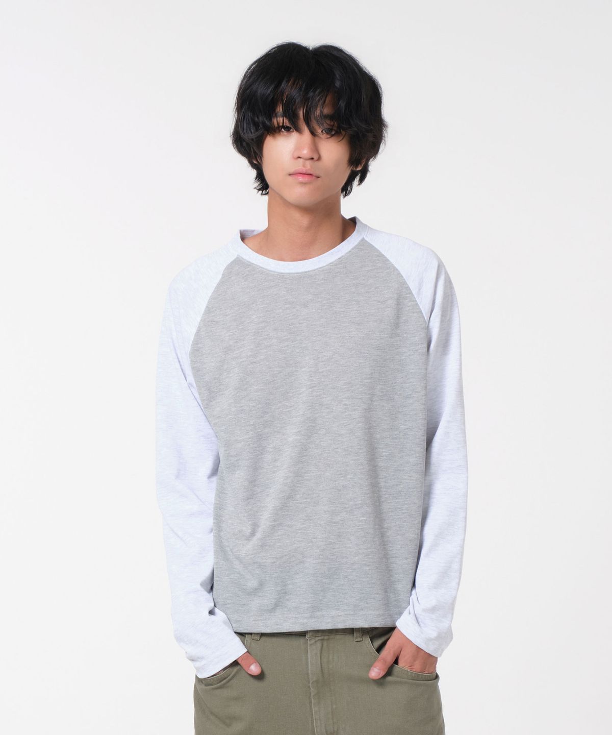 다이브인(DIVEIN) RAGLAN LONG SLEEVE (MELANGE GRAY)