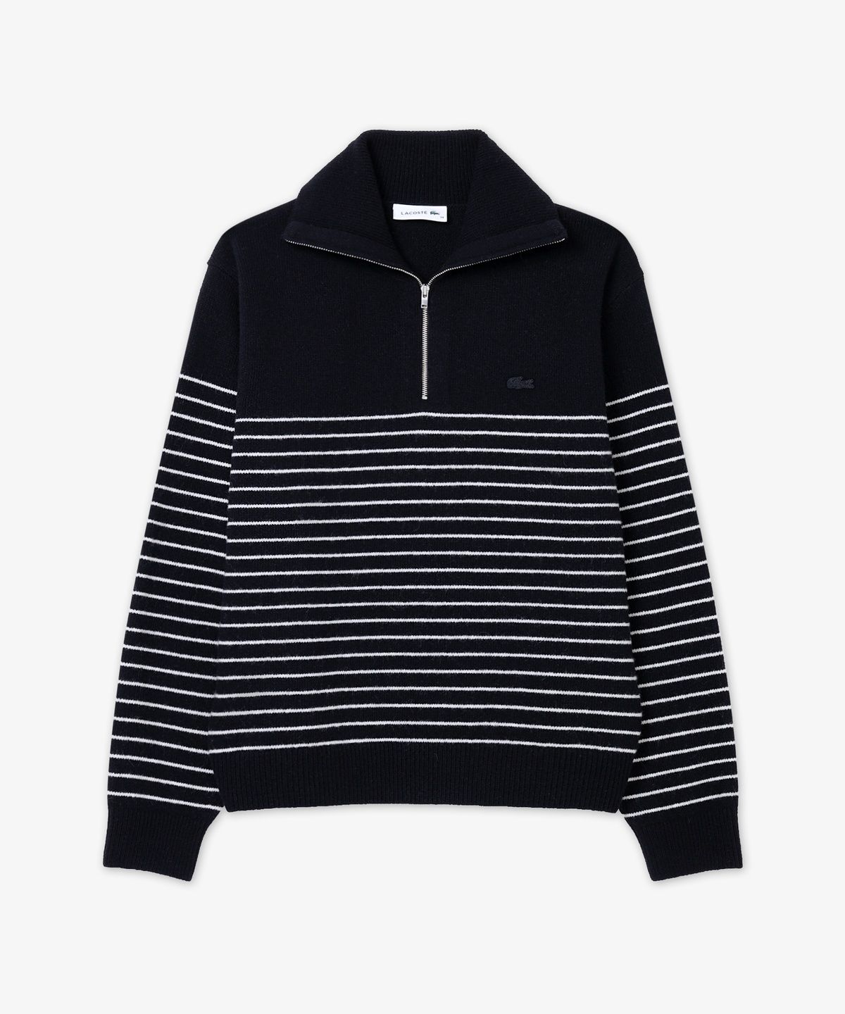 라코스테(LACOSTE) 여성 스트라이프 하프집업 스웨터 AF924E-56N 166