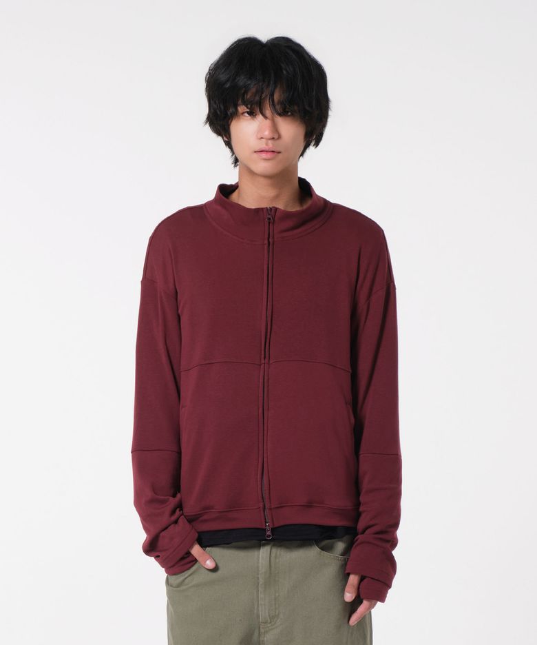 SOFT UNIFORM ZIP-UP JERSEY (BURGUNDY)