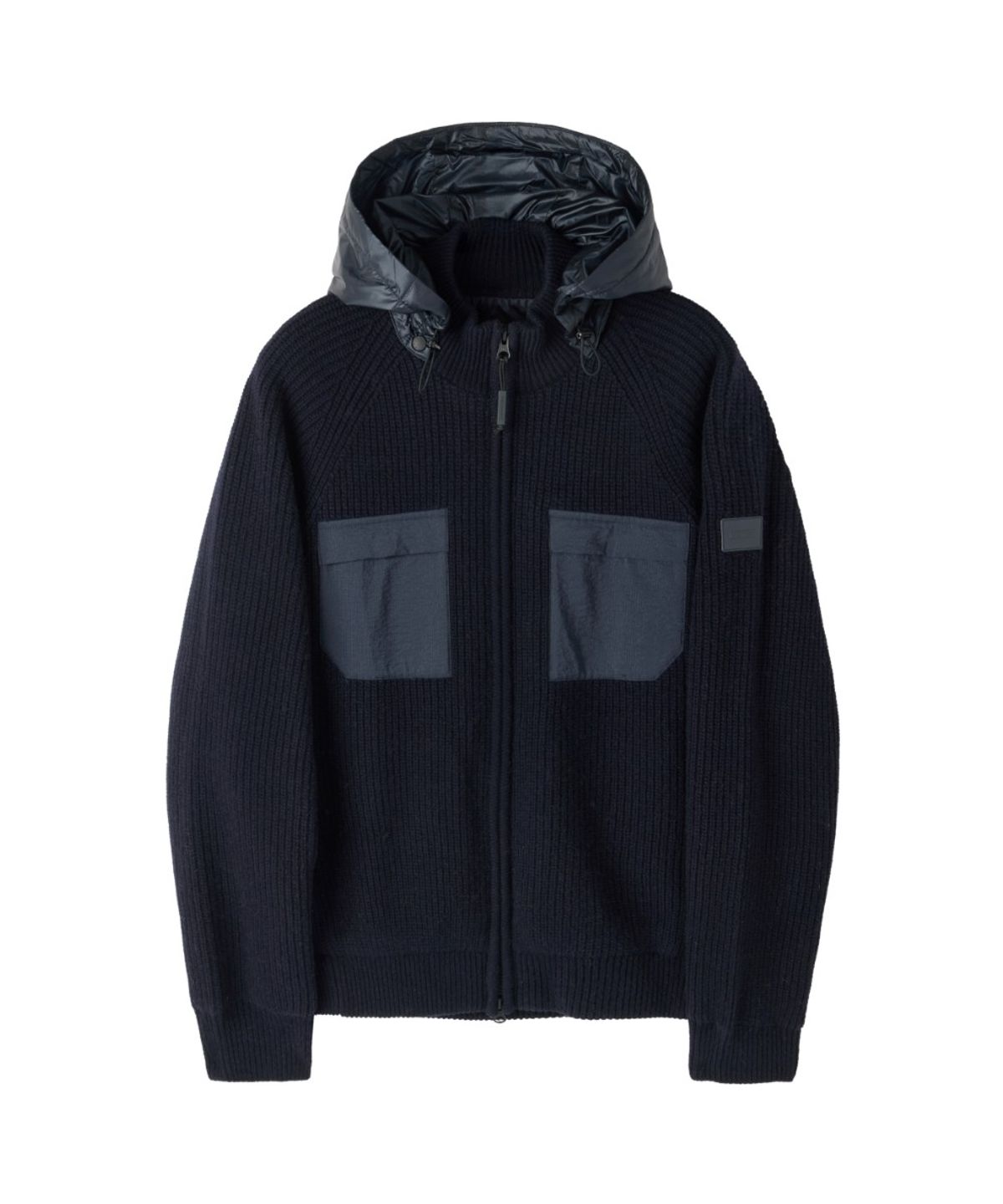 브롬톤 런던(BROMPTON LONDON) DETACHABLE HOOD HYBRID CARDIGAN - D/NAVY (P264MCD131)