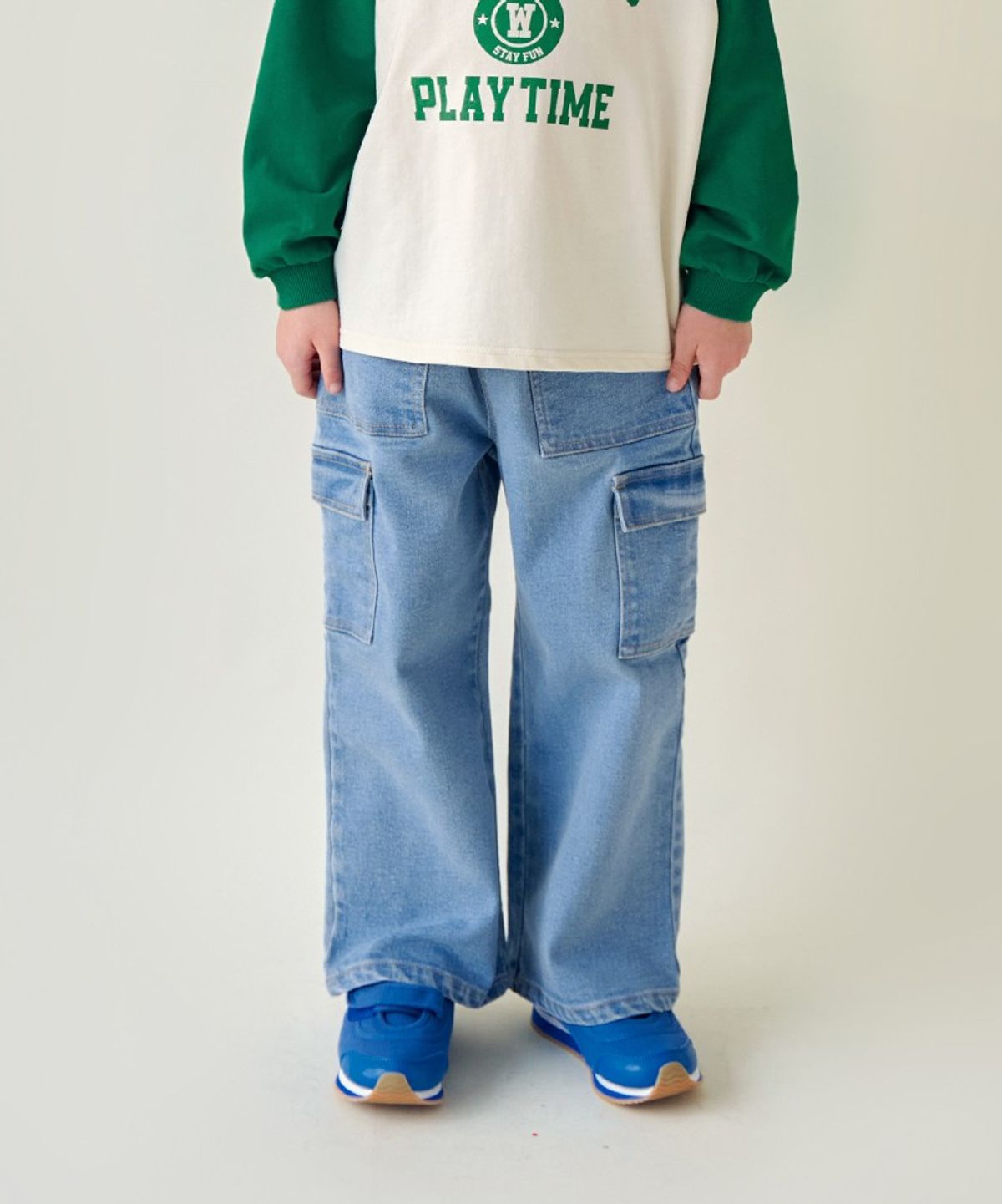 월튼키즈(WALTON KIDS) 세미와이드카고데님팬츠