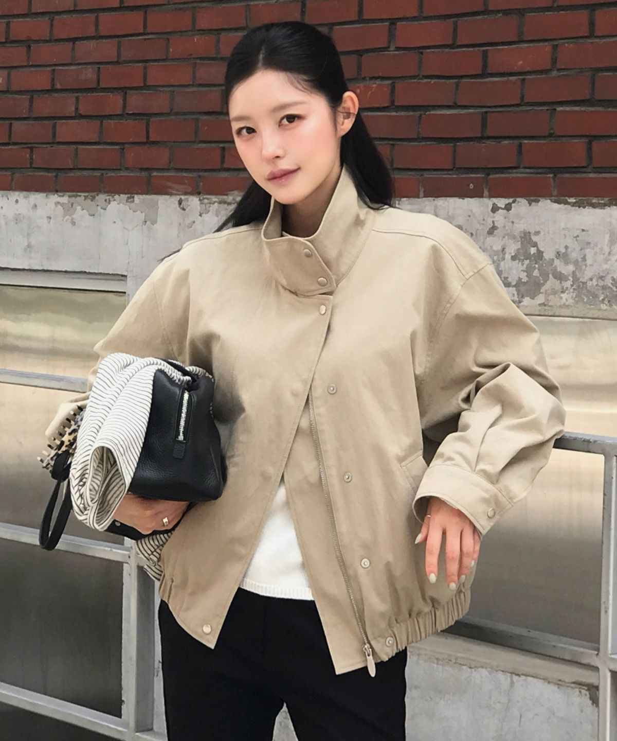 틸아이다이(TILL I DIE) Convertible collar cotton blouson [TIFA05JP01]_Beige