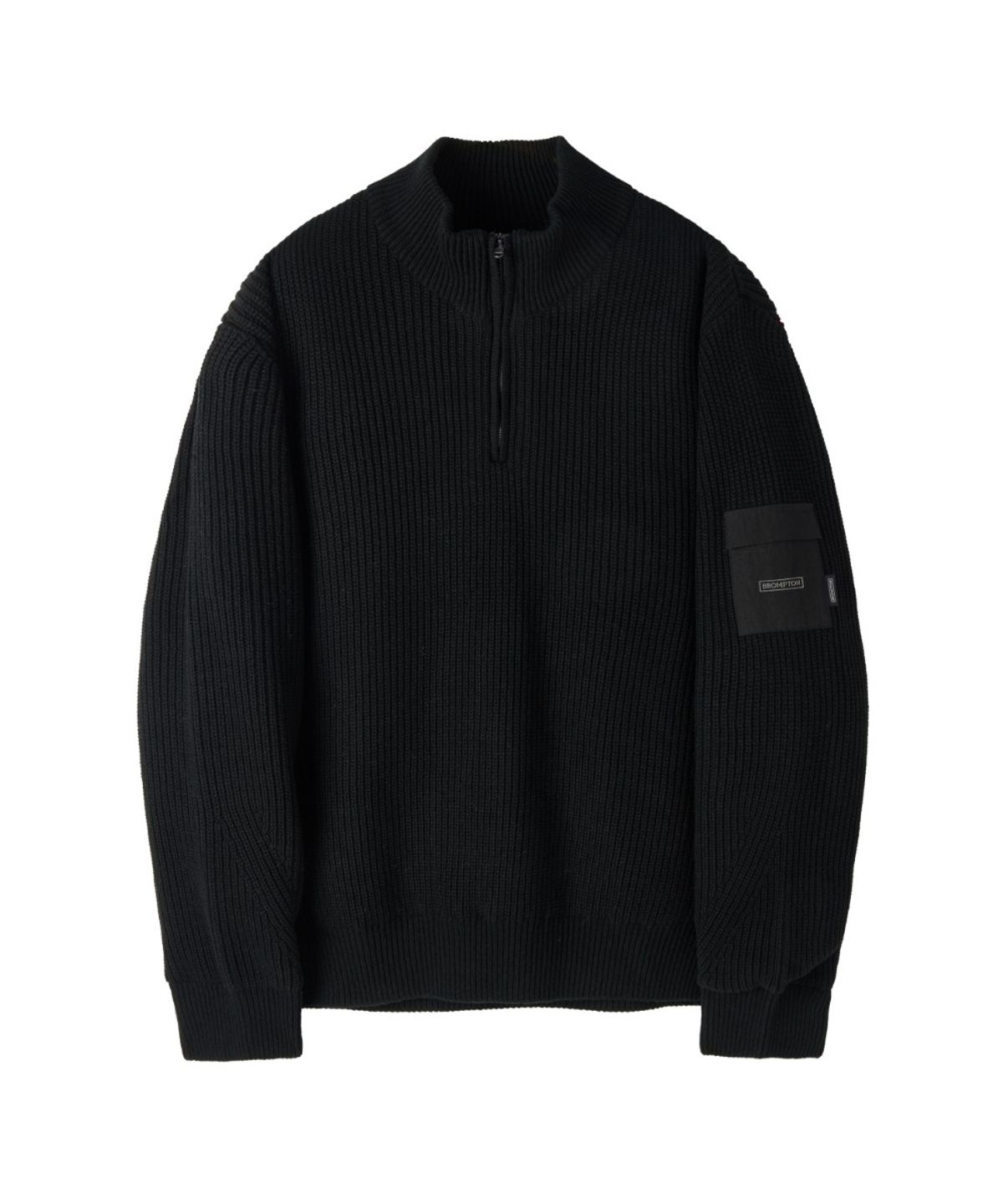 브롬톤 런던(BROMPTON LONDON) HALF ZIP-UP SWEATER - BLACK (P264MKT142)