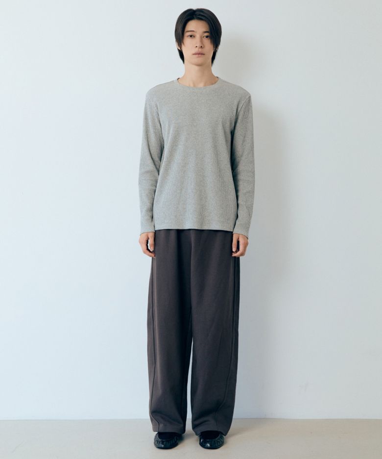 에센셜 스웻 커브드 팬츠 Brown