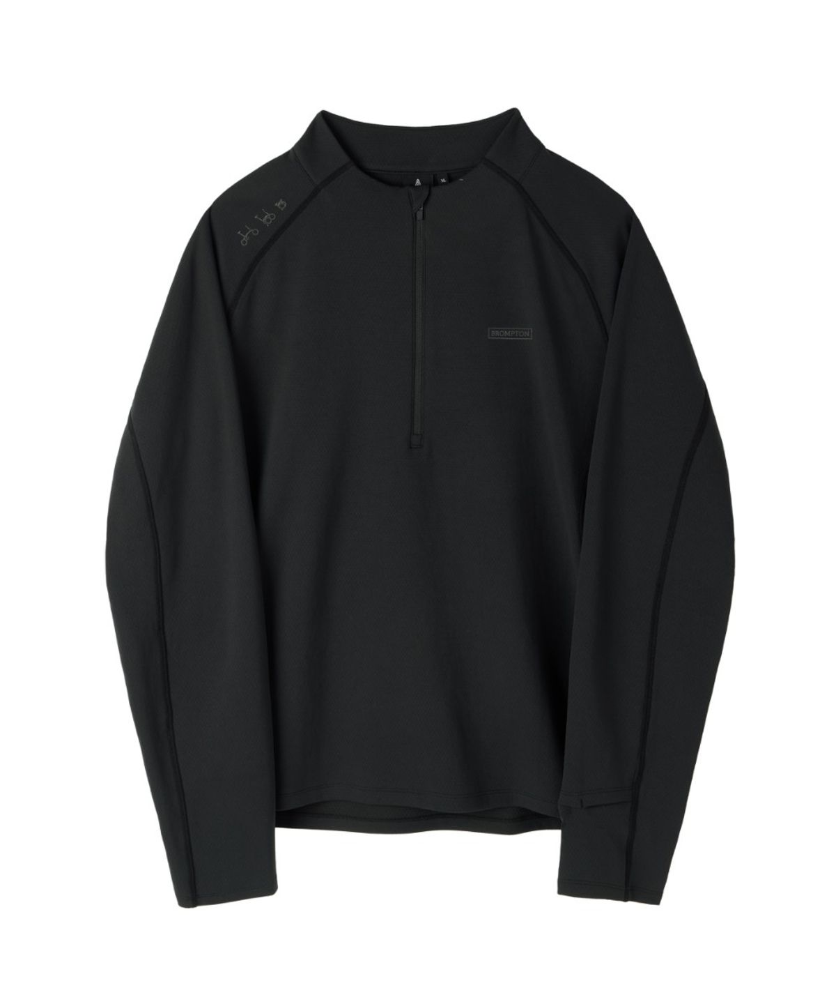 브롬톤 런던(BROMPTON LONDON) RIDEFLOW HALF ZIP-UP - BLACK (P263MPL103)