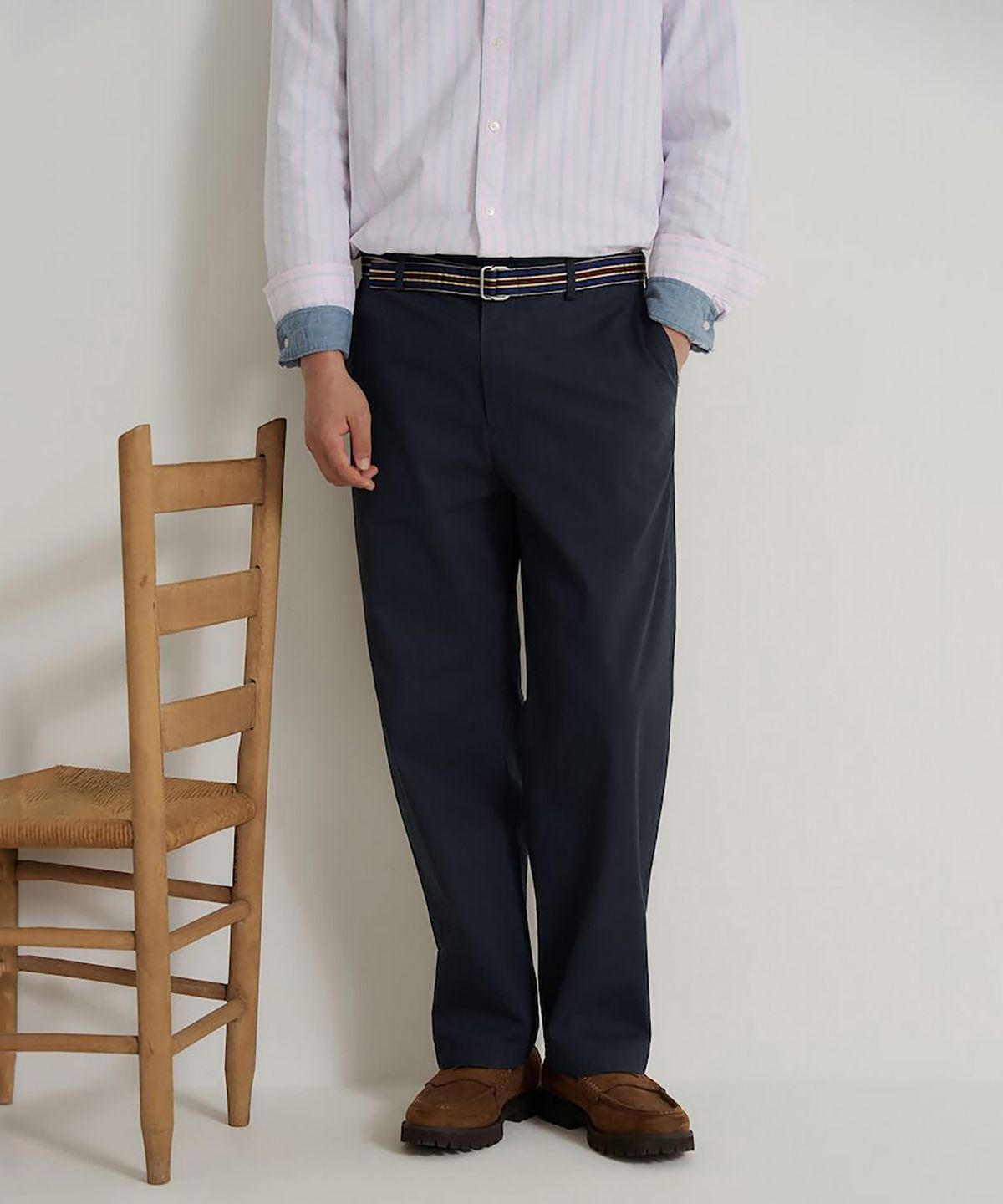 빈폴 멘(BEANPOLE MEN) [Essential] 루즈 테이퍼드 치노 팬츠  네이비