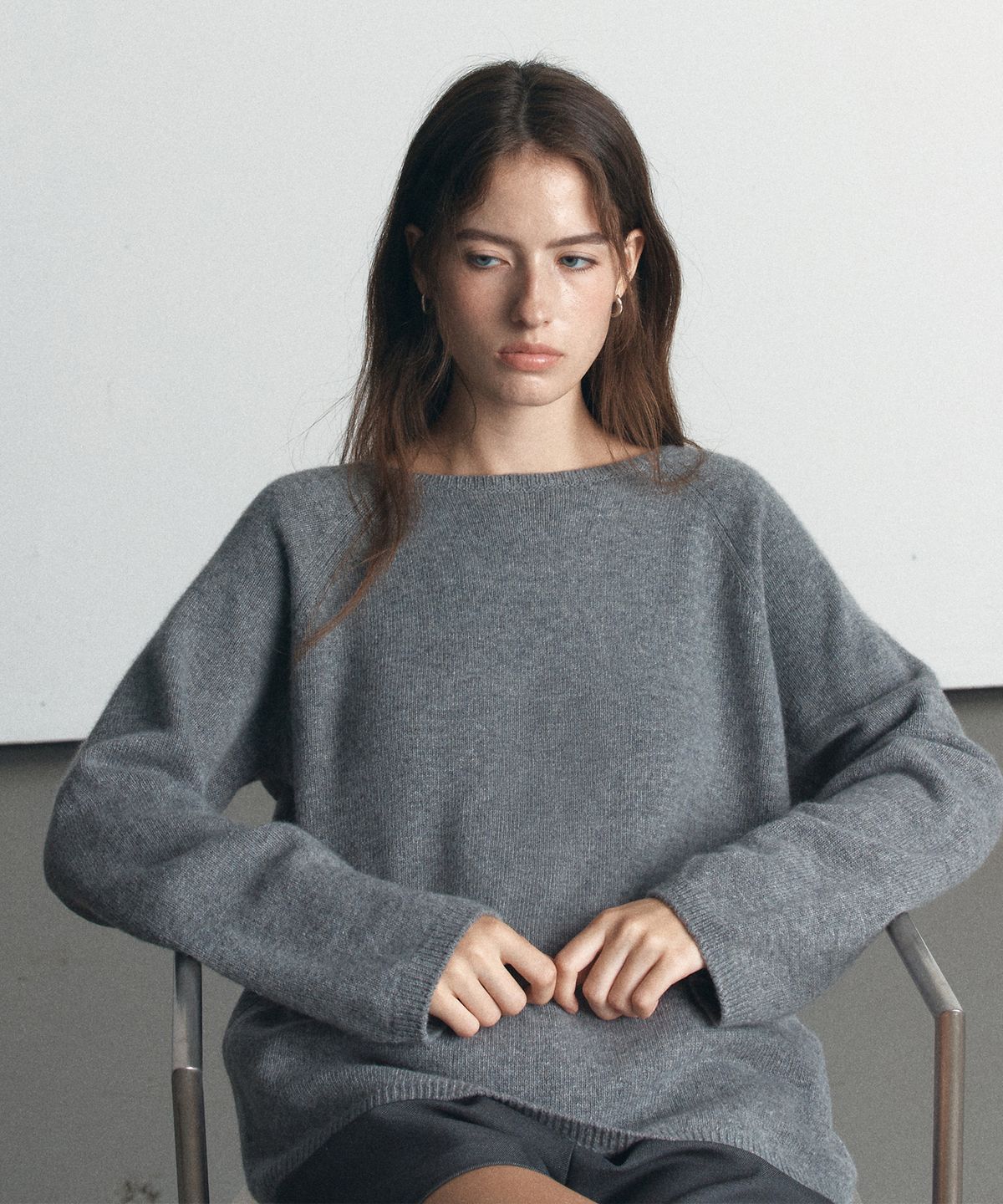 노운베러(KNOWNBETTER) Loose fit merino wool knit [KNFW06KN04]_Dark gray