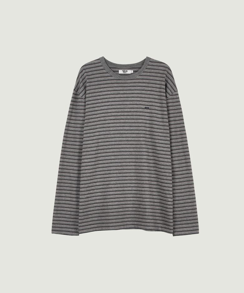 VIAN STRIPE T-SHIRT (MELANGE GRAY)