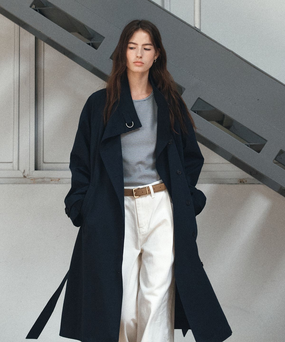 노운베러(KNOWNBETTER) Natural raglan high trench coat [KNFW06CT04]_Navy