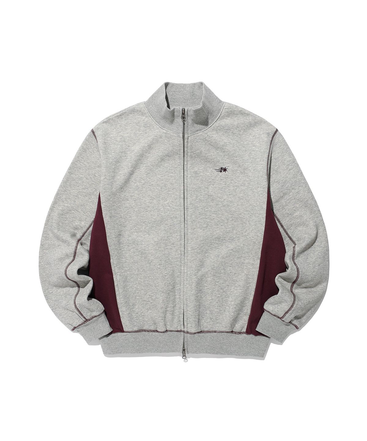 나이스고스트클럽(NICEGHOSTCLUB) 3STAR LOGO HIGH NECK ZIP UP_GREY(NG2GFUM481A)