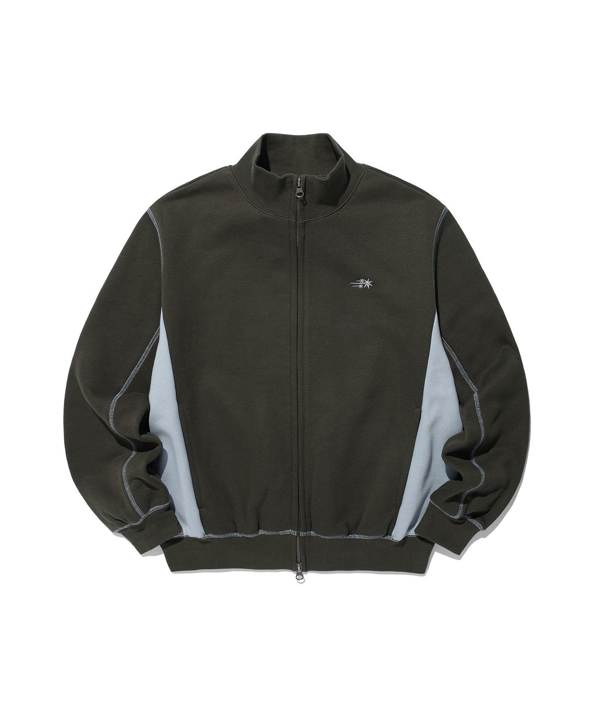 나이스고스트클럽(NICEGHOSTCLUB) 3STAR LOGO HIGH NECK ZIP UP_KHAKI(NG2GFUM481A)