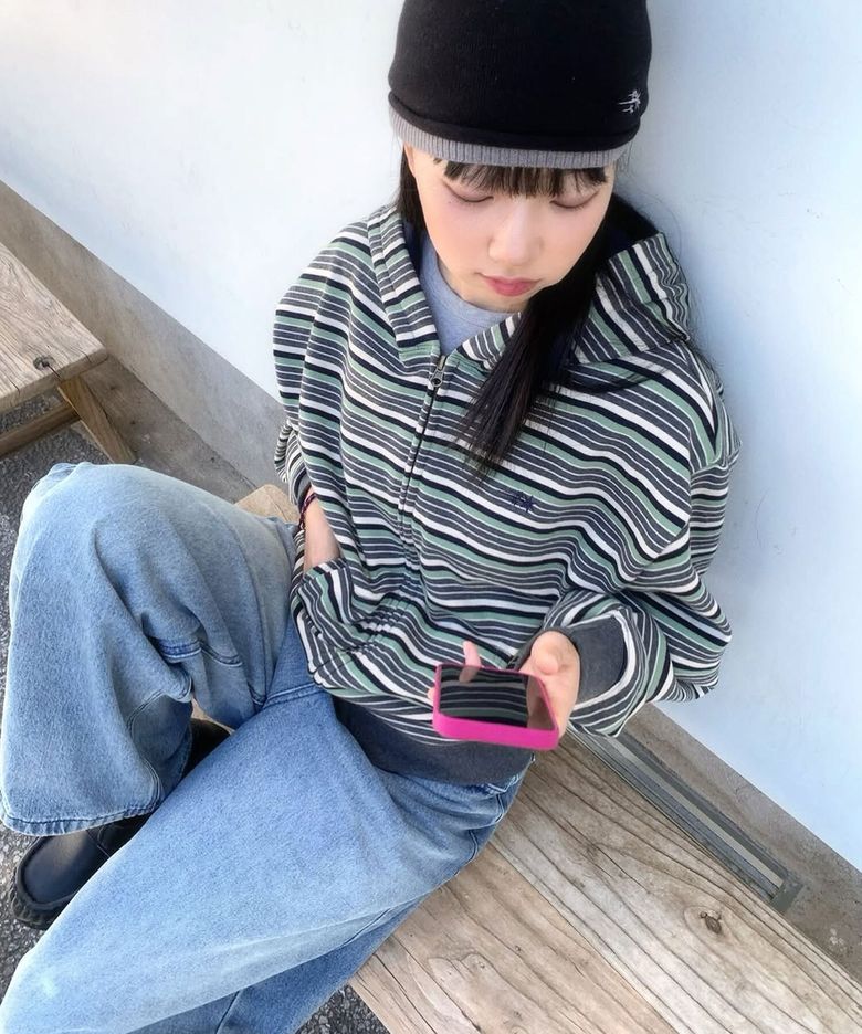 STRIPE 3STAR HOODIE ZIP UP_GREEN(NG2GFUM483A)