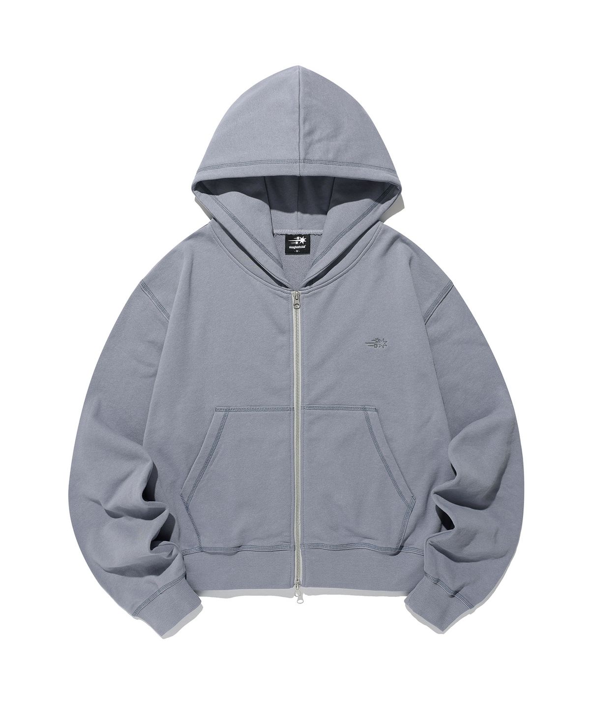 나이스고스트클럽(NICEGHOSTCLUB) STITCHED CROP HOODIE ZIP UP_SKYBLUE(NG2GFUM484A)
