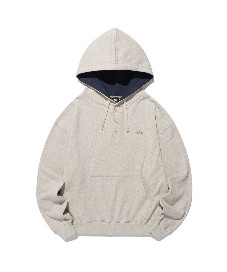 3STAR HENLEY HOODIE_OATMEAL(NG2GFUM400A)
